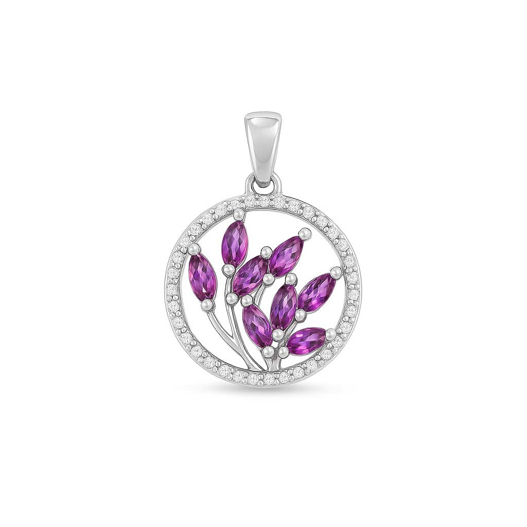 Rhodolite Garnet Marquise Pendant with Prong Setting