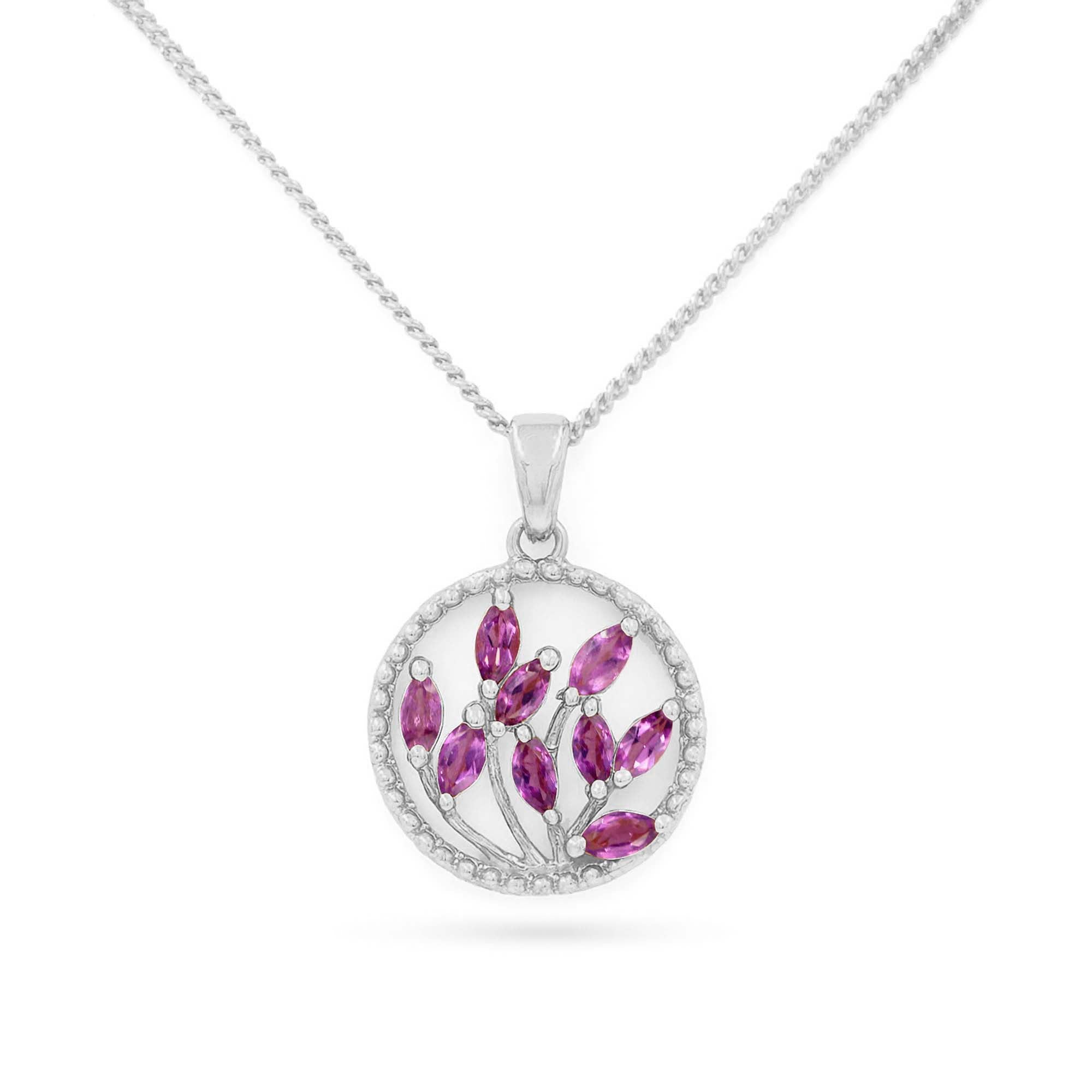 Rhodolite Garnet Marquise Pendant with Prong Setting