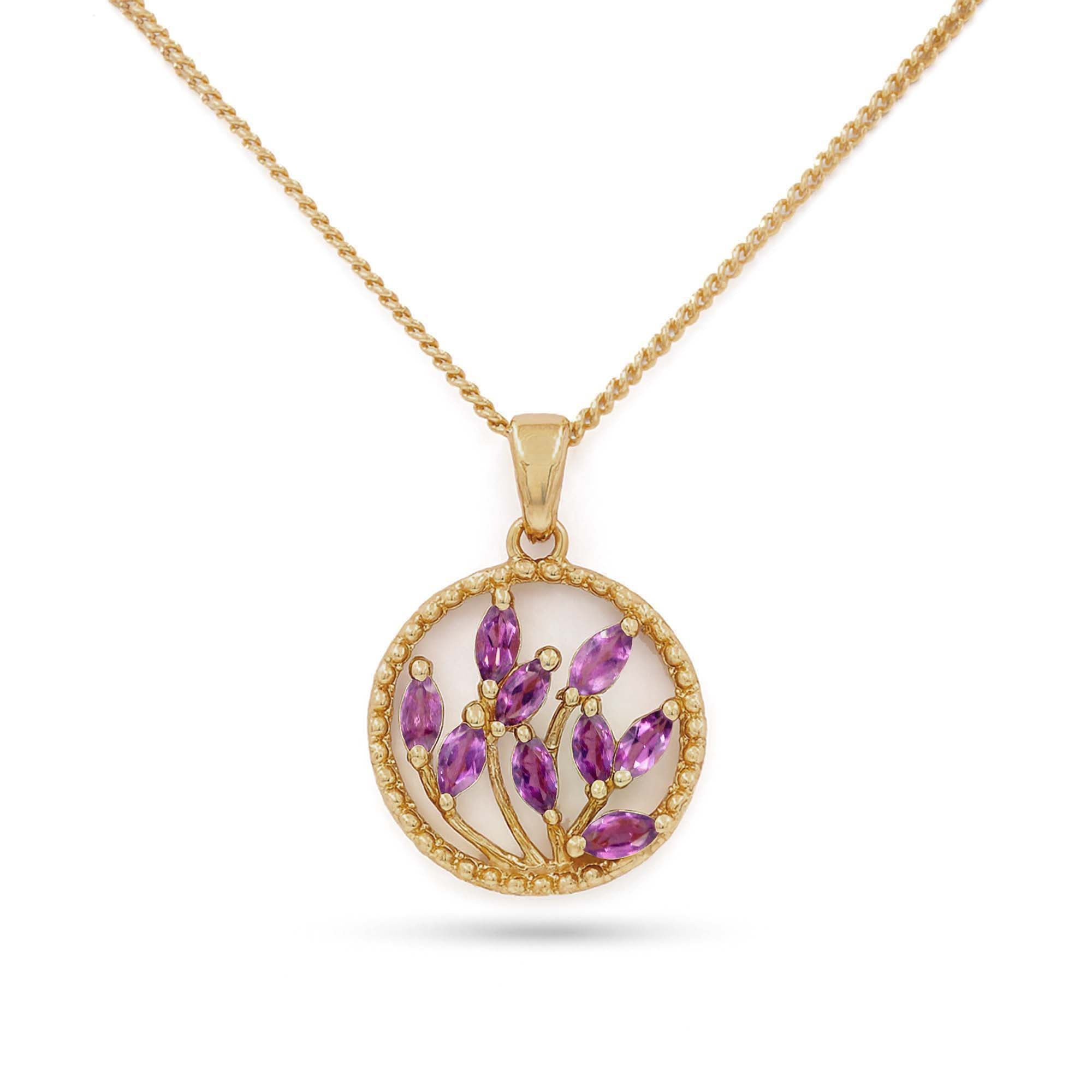 Rhodolite Garnet Marquise Pendant with Prong Setting