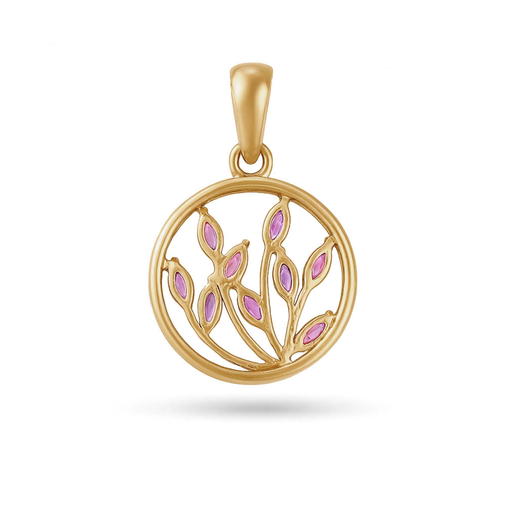 Rhodolite Garnet Marquise Pendant with Prong Setting