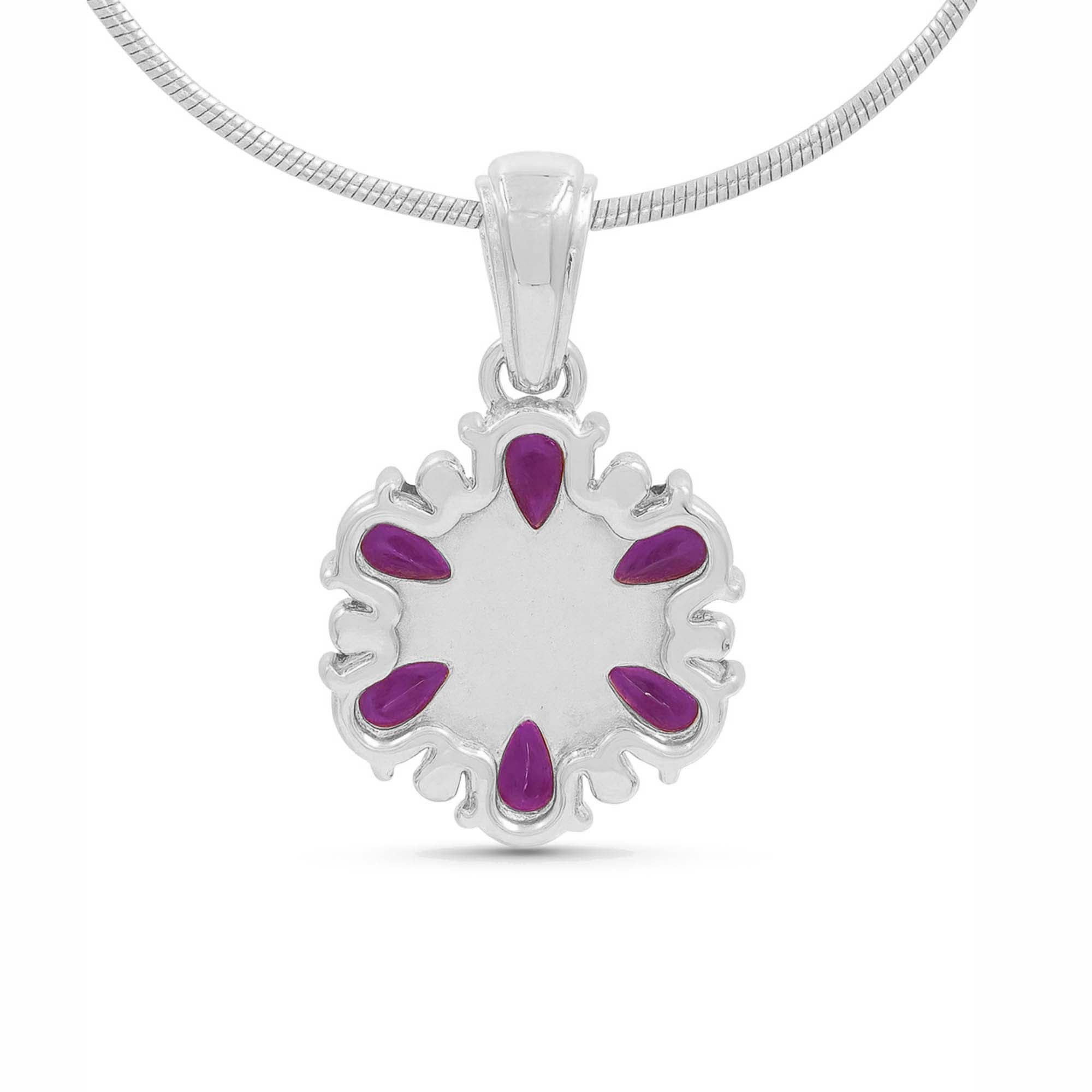 Rhodolite Garnet Pear Pendant with Prong Setting