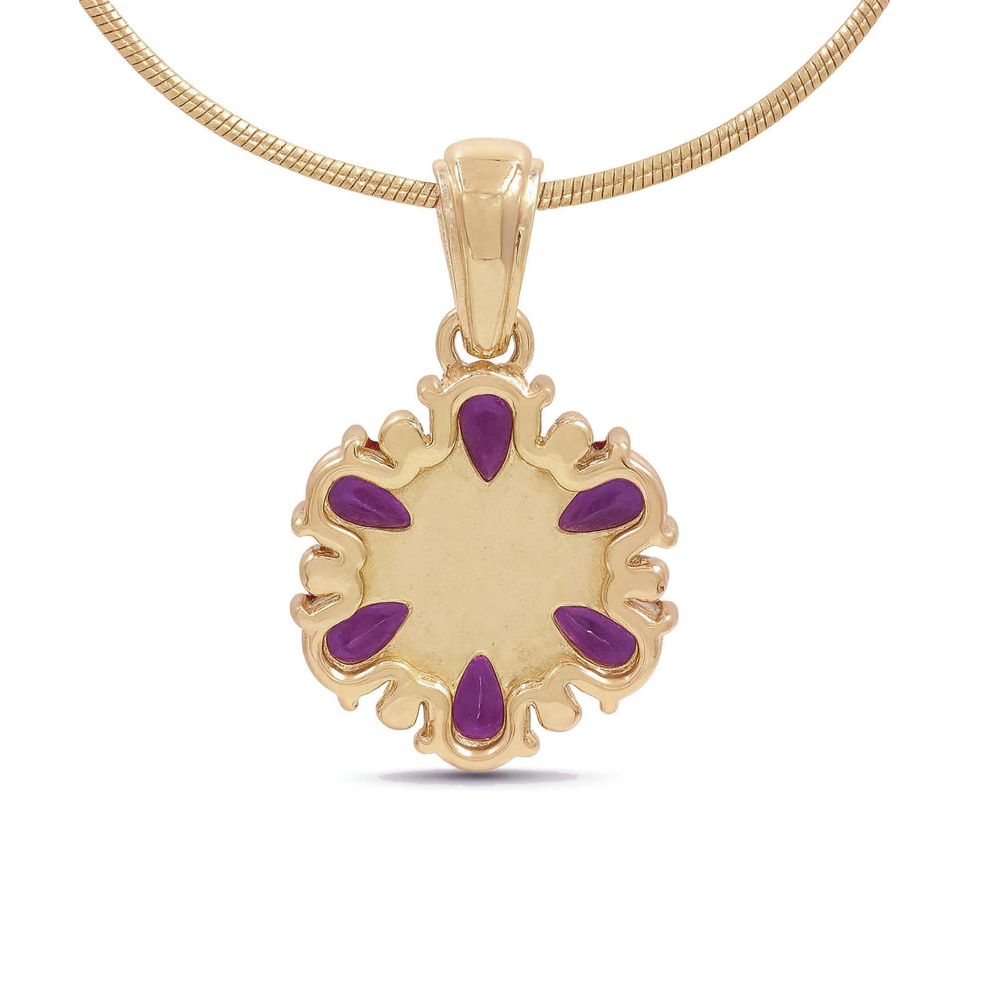 Rhodolite Garnet Pear Pendant with Prong Setting