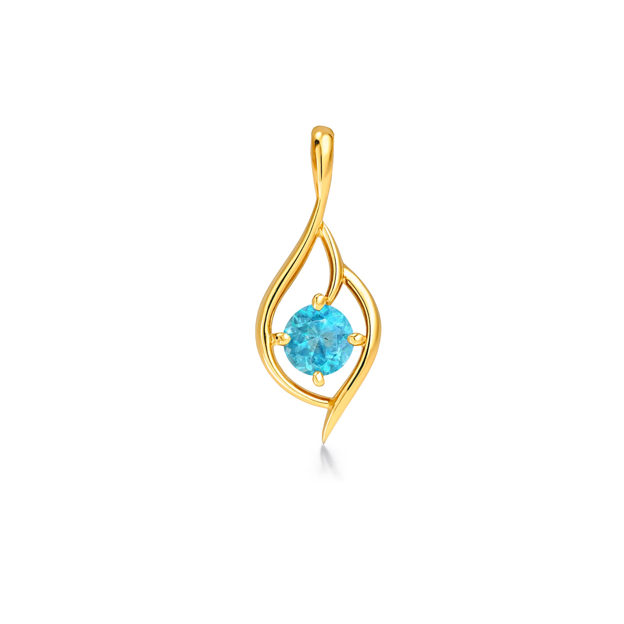 Sky Apatite  Round Pendant with Prong Setting