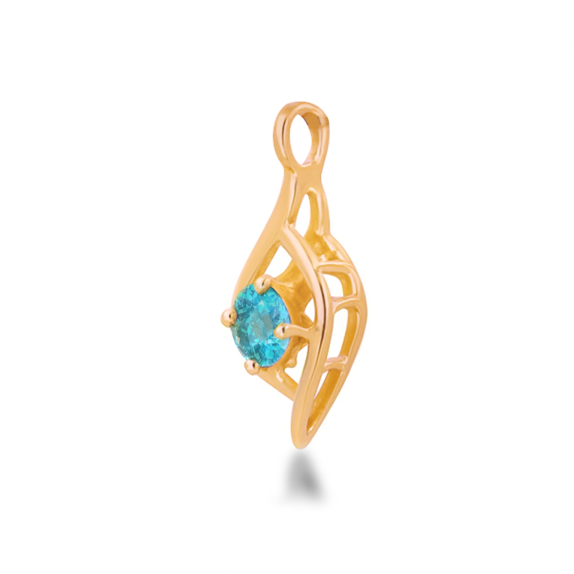 Sky Apatite  Round Pendant with Prong Setting