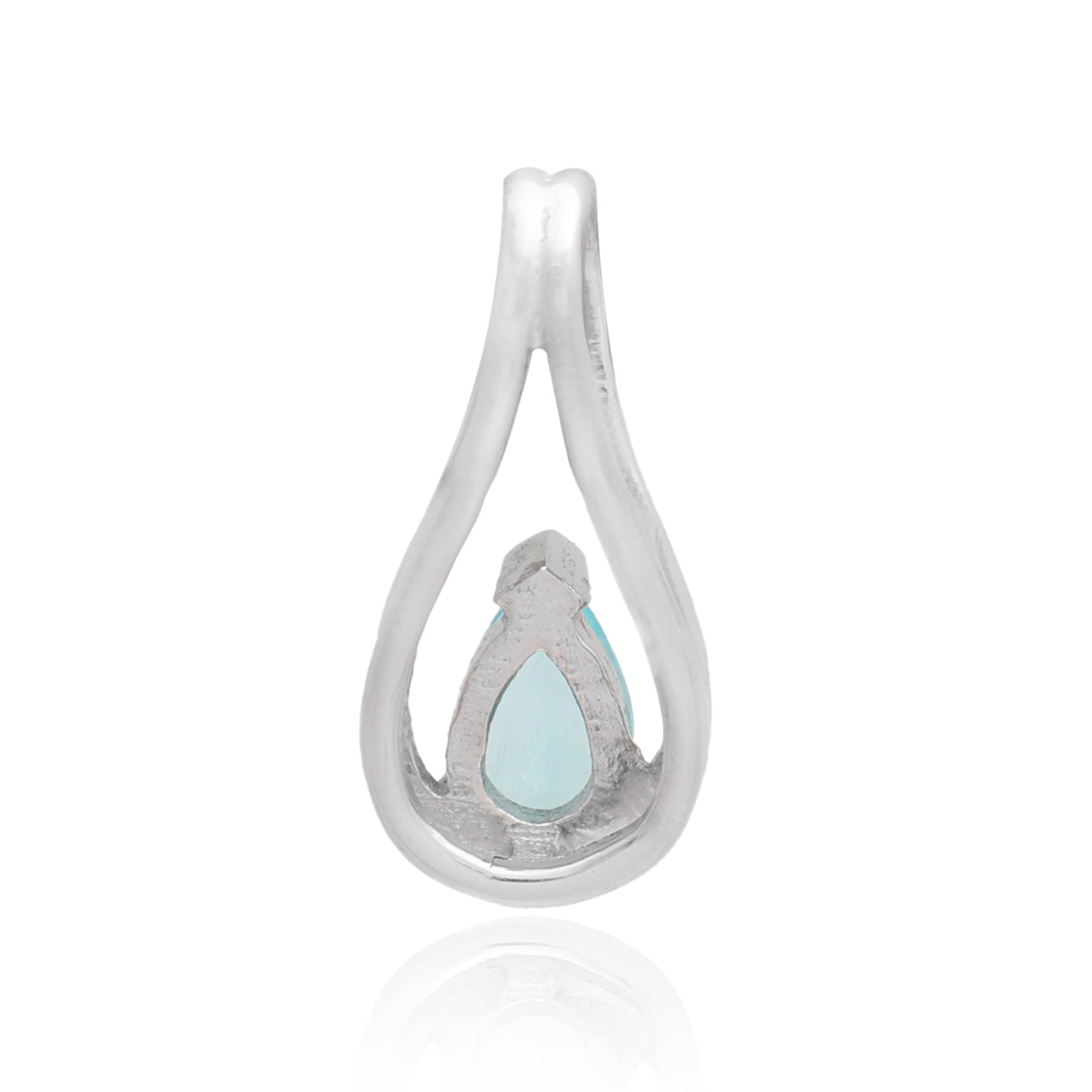 Sky Apatite Pear Pendant with Prong Setting