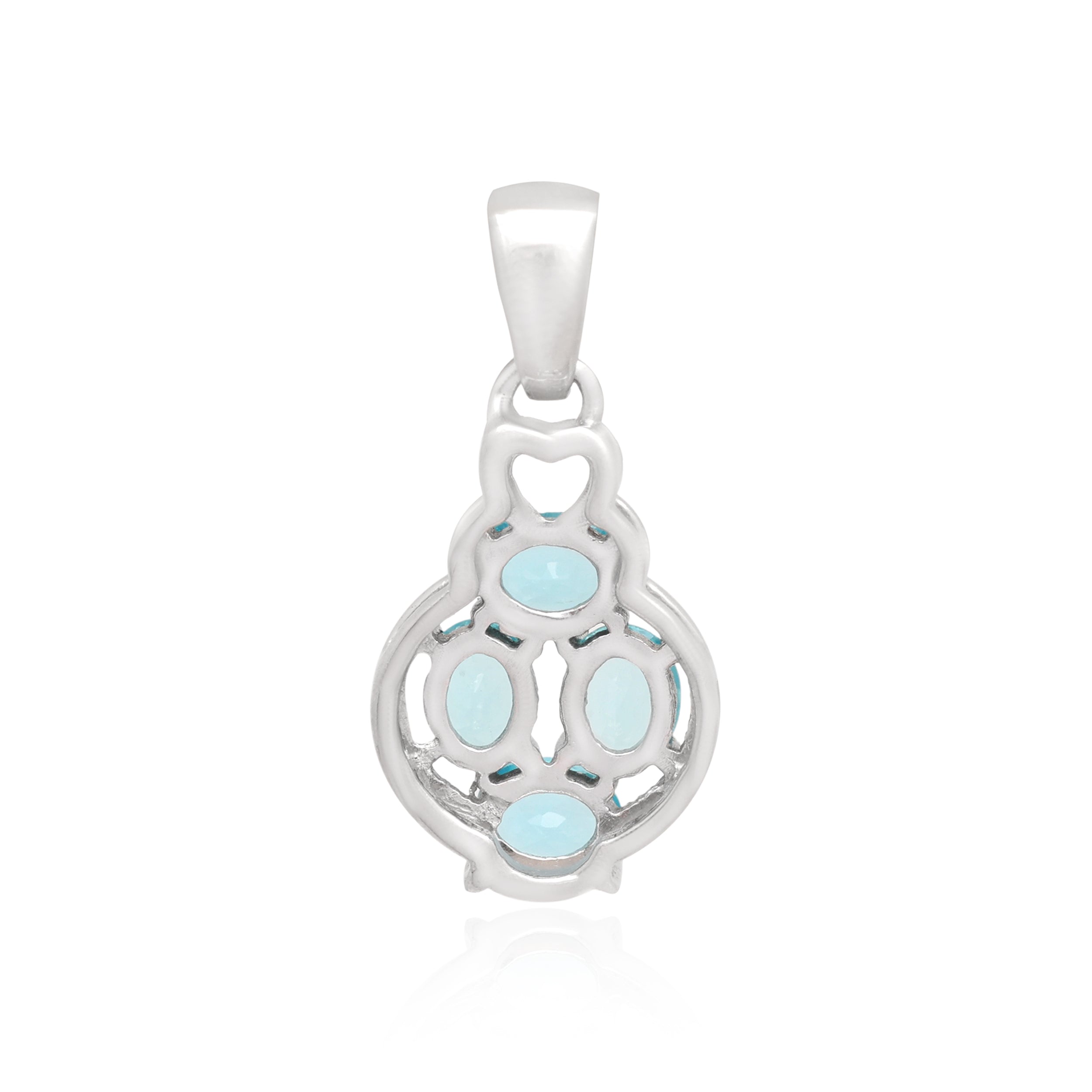 Sky Apatite Oval Pendant with Prong Setting