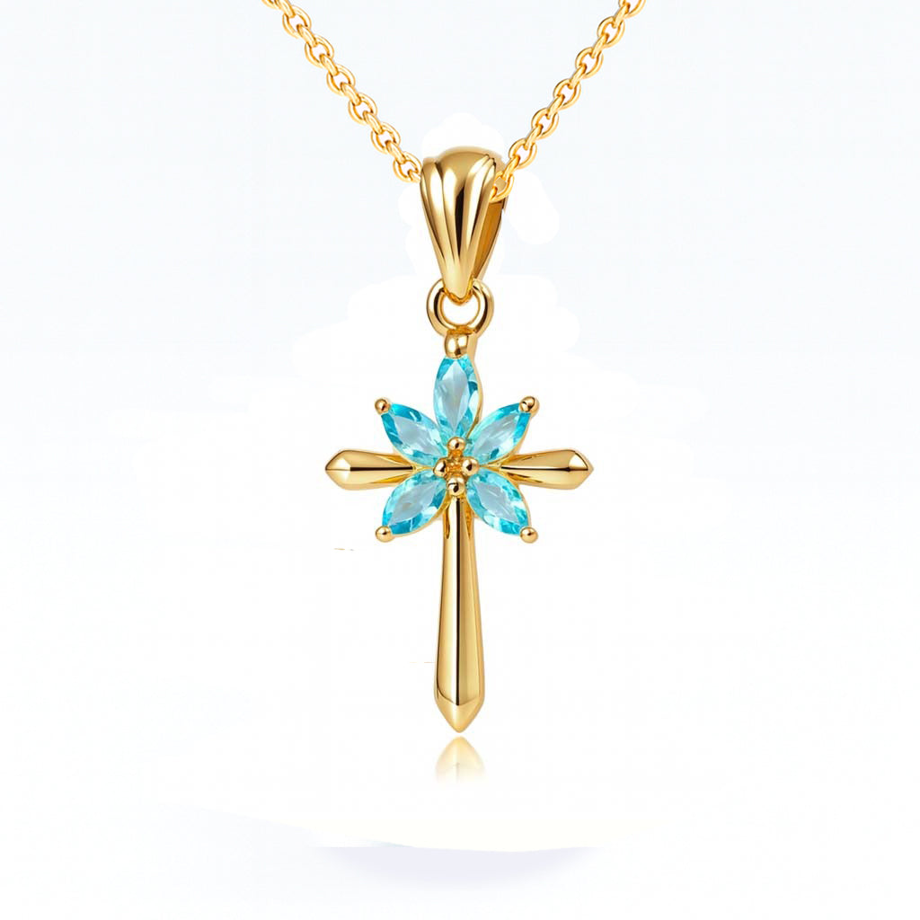 Sky Apatite Marquise Pendant with Prong Setting