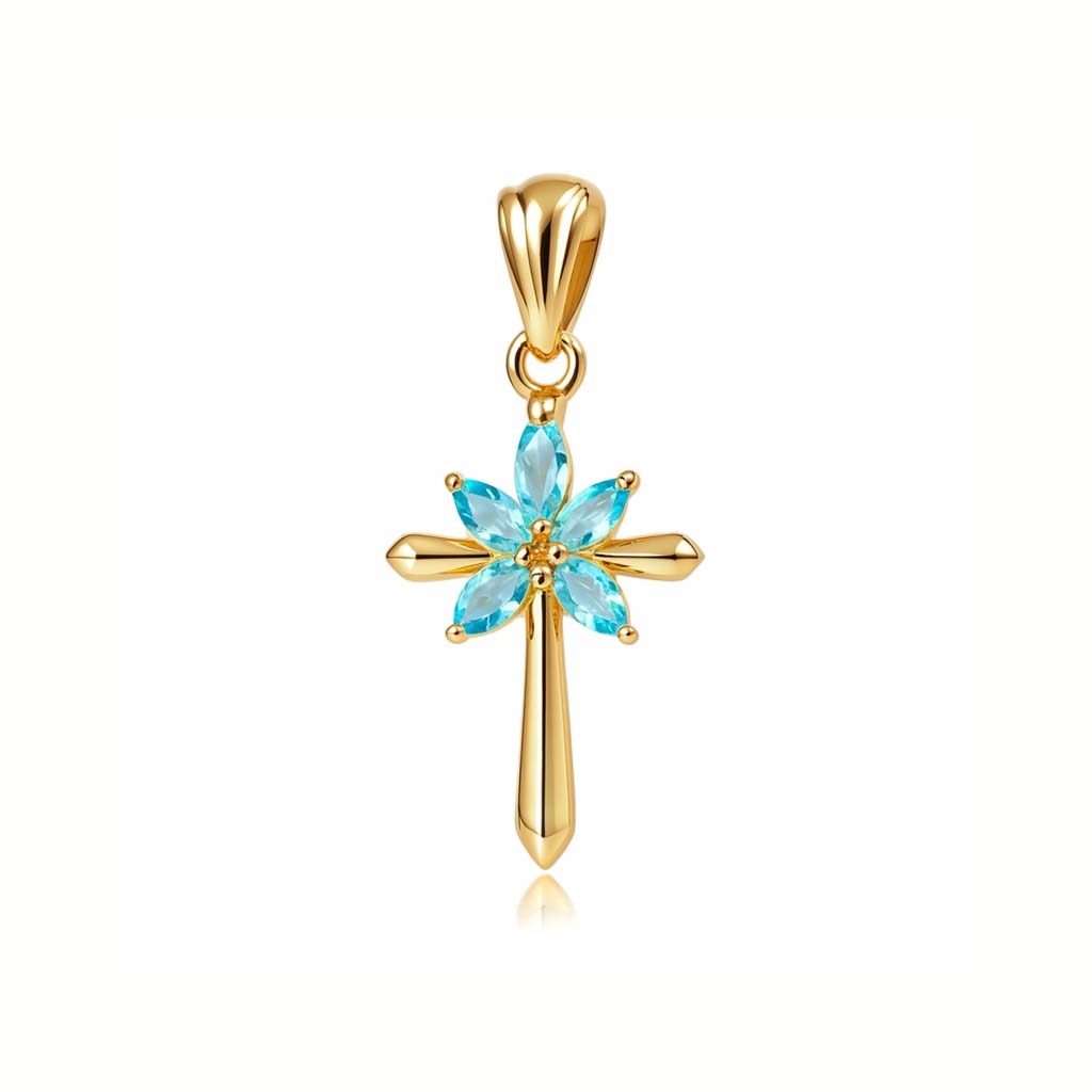 Sky Apatite Marquise Pendant with Prong Setting