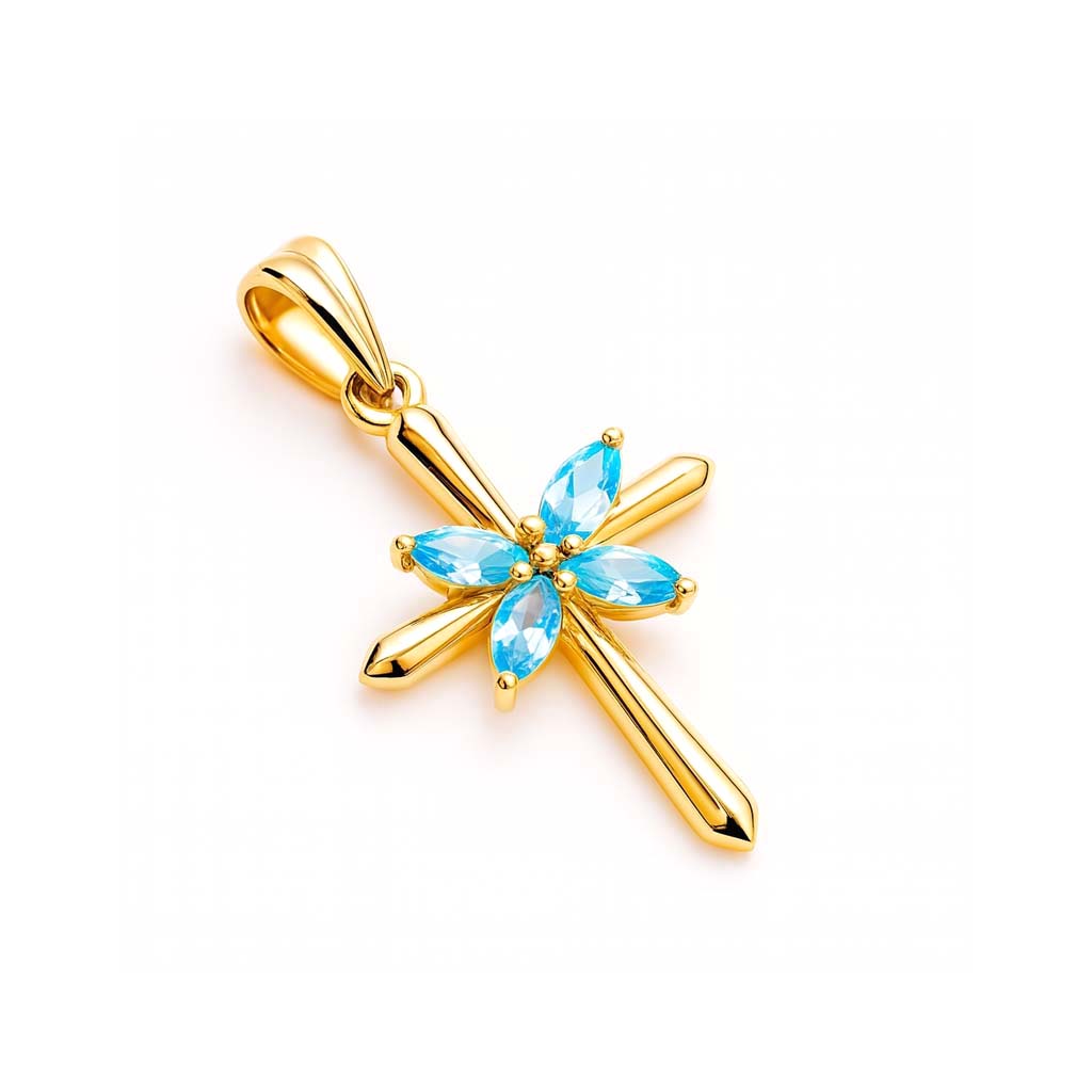 Sky Apatite Marquise Pendant with Prong Setting