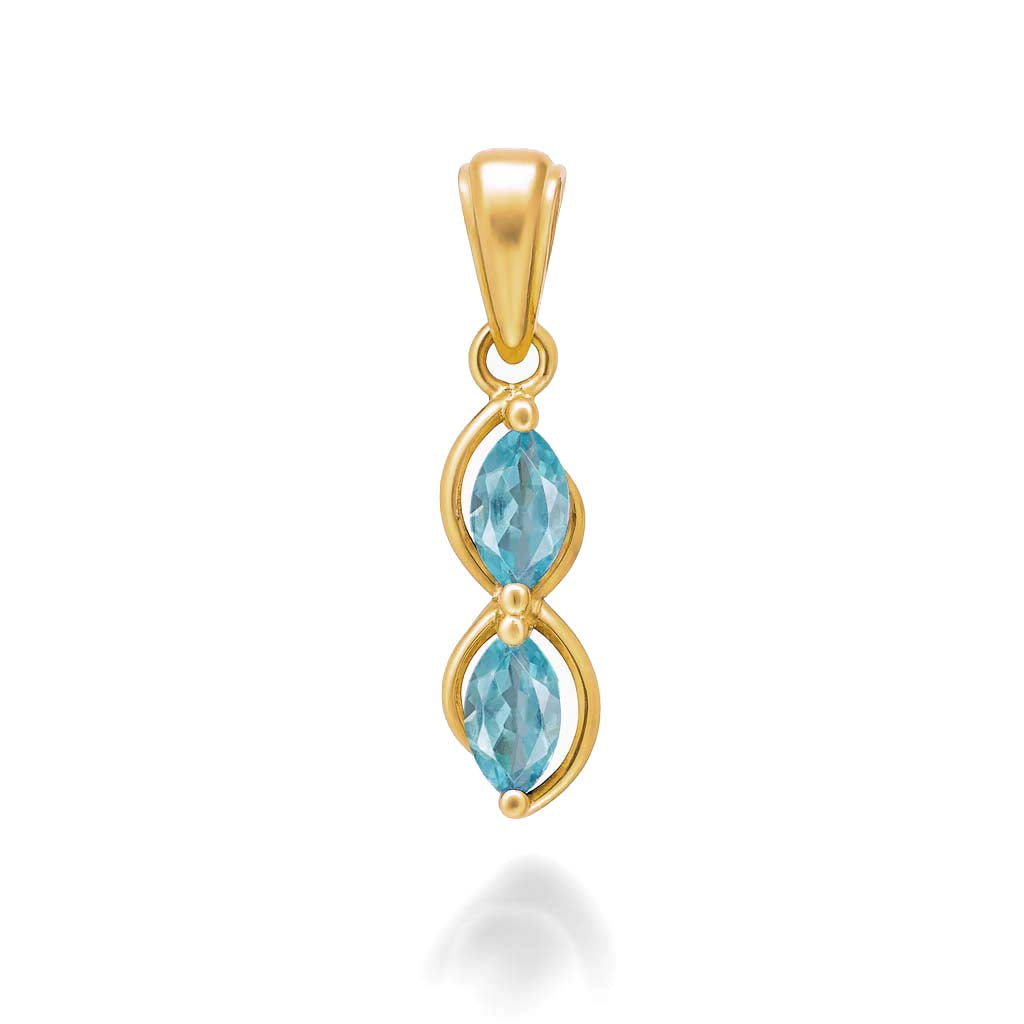 Sky Apatite Marqiuse Pendant with Prong Setting