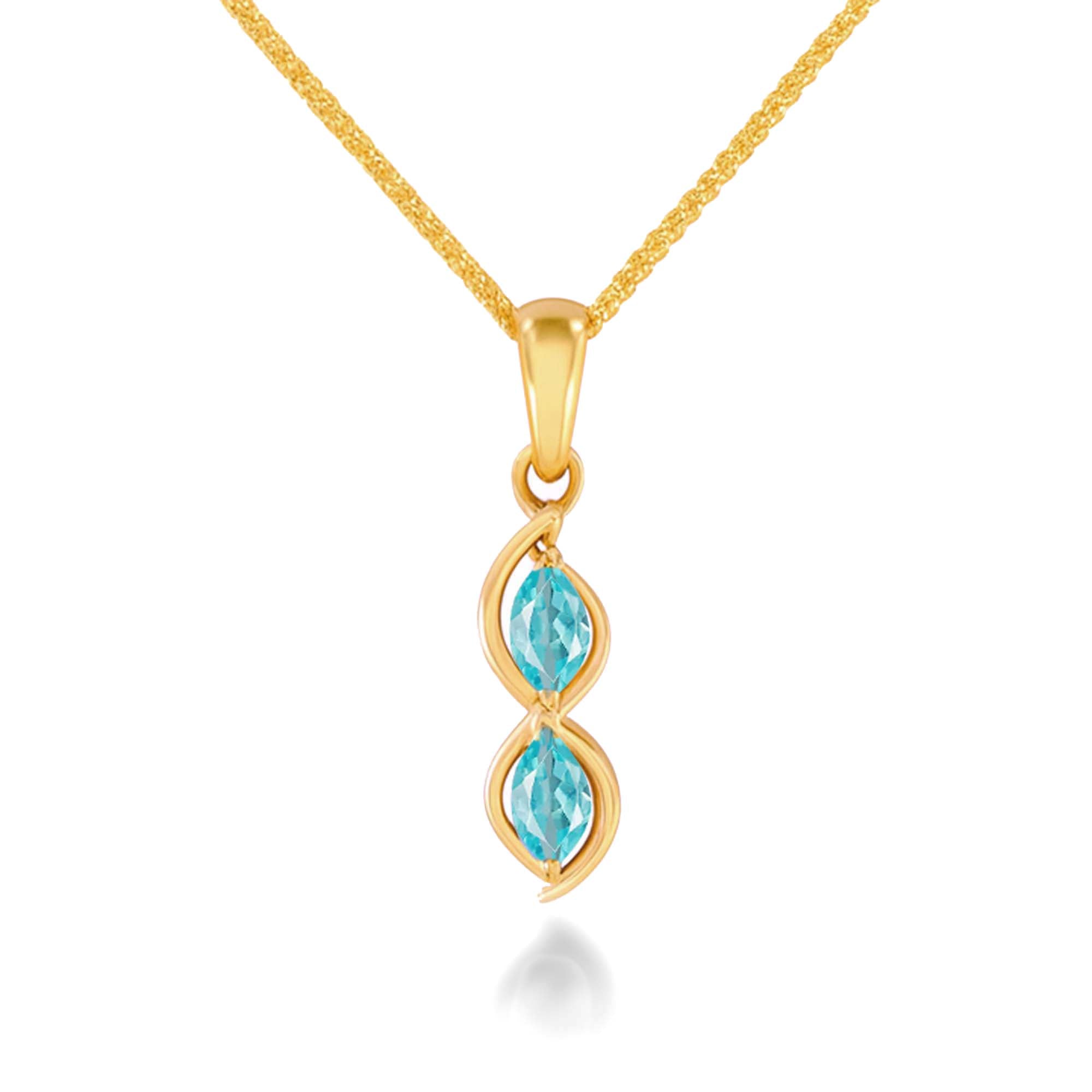 Sky Apatite Marqiuse Pendant with Prong Setting