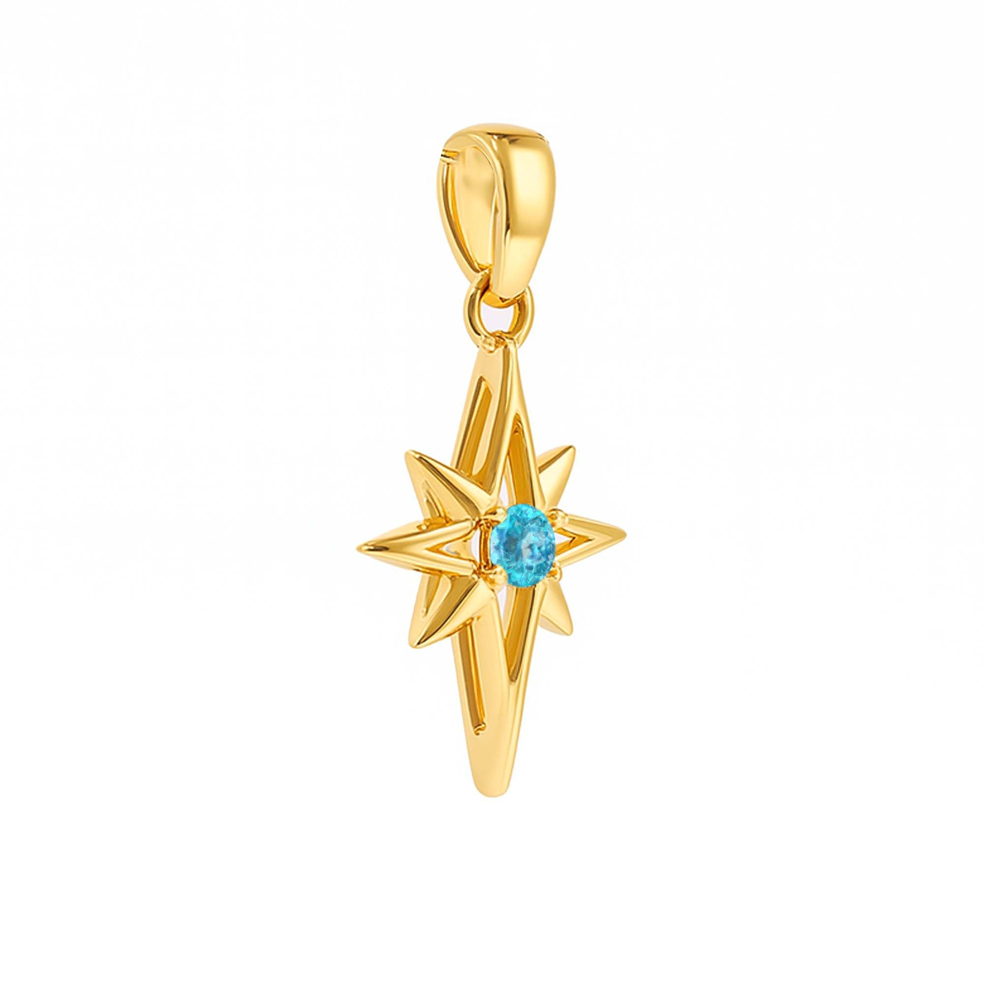 Sky Apatite Round Pendant with Prong Setting