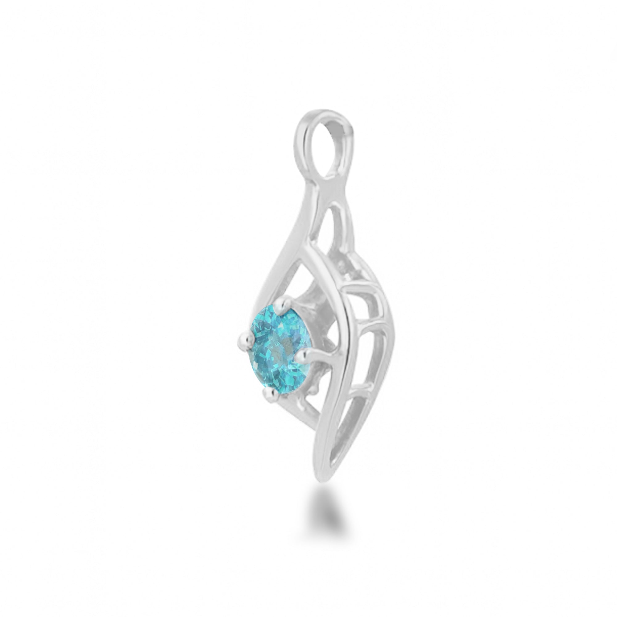 Sky Apatite  Round Pendant with Prong Setting