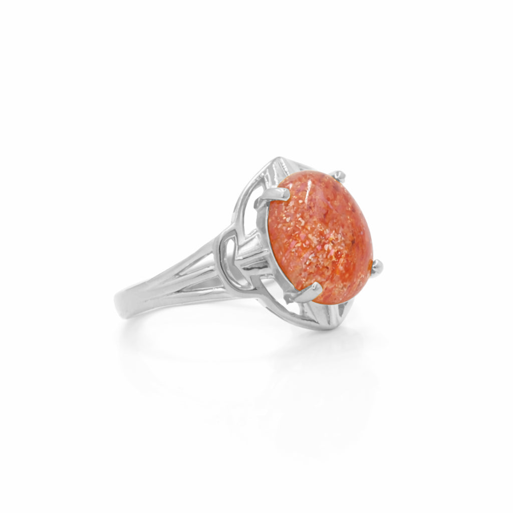 Sunstone Oval Cabochon Designer Statement Ring