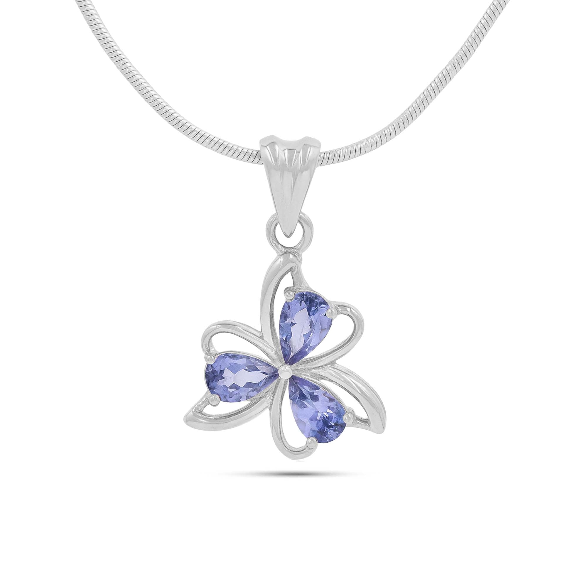 Tanzanite Pear Pendant with Prong Setting