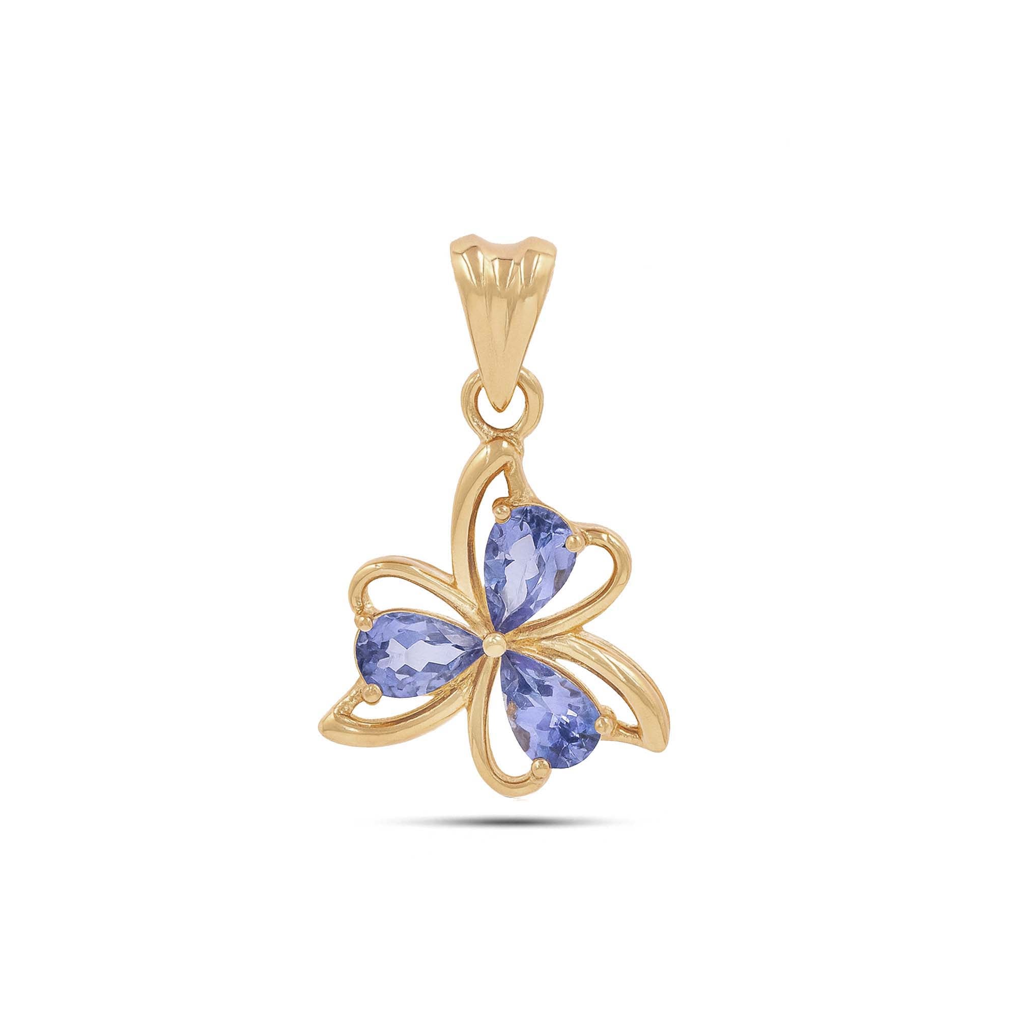 Tanzanite Pear Pendant with Prong Setting