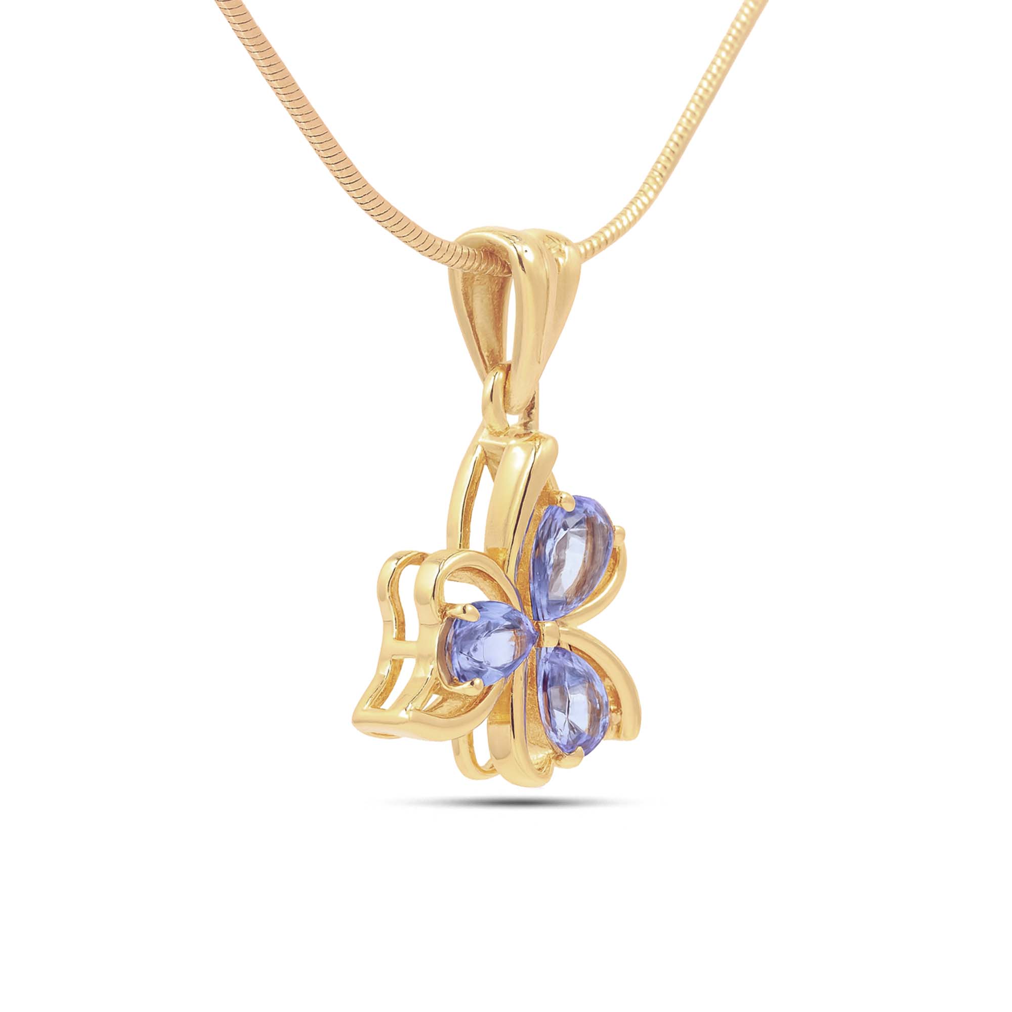 Tanzanite Pear Pendant with Prong Setting