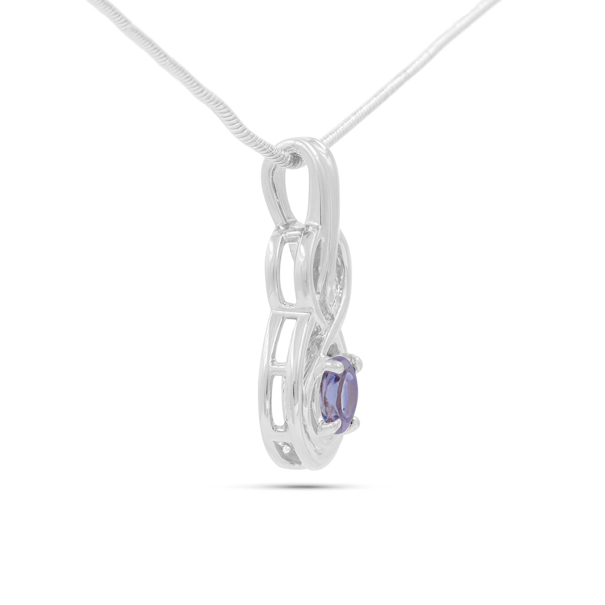 Tanzanite Round Pendant with Prong Setting