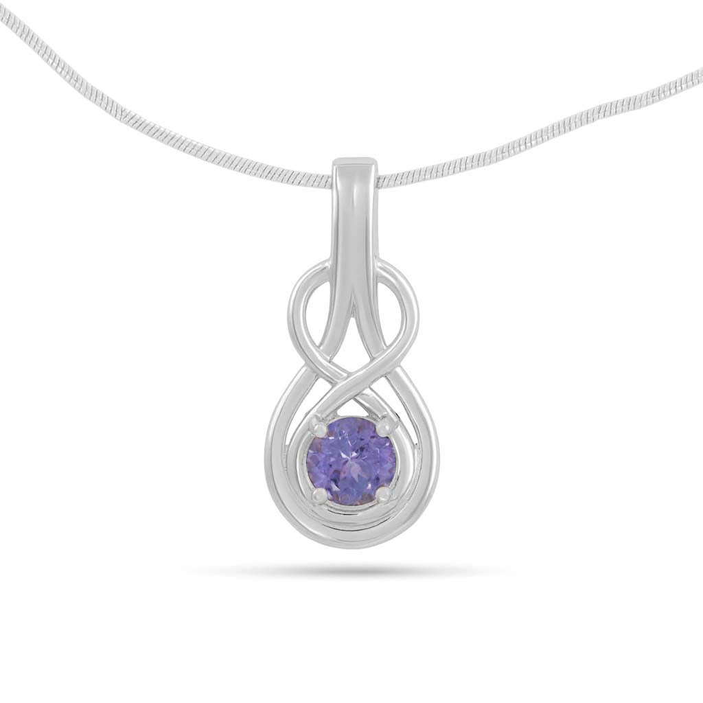 Tanzanite Round Pendant with Prong Setting