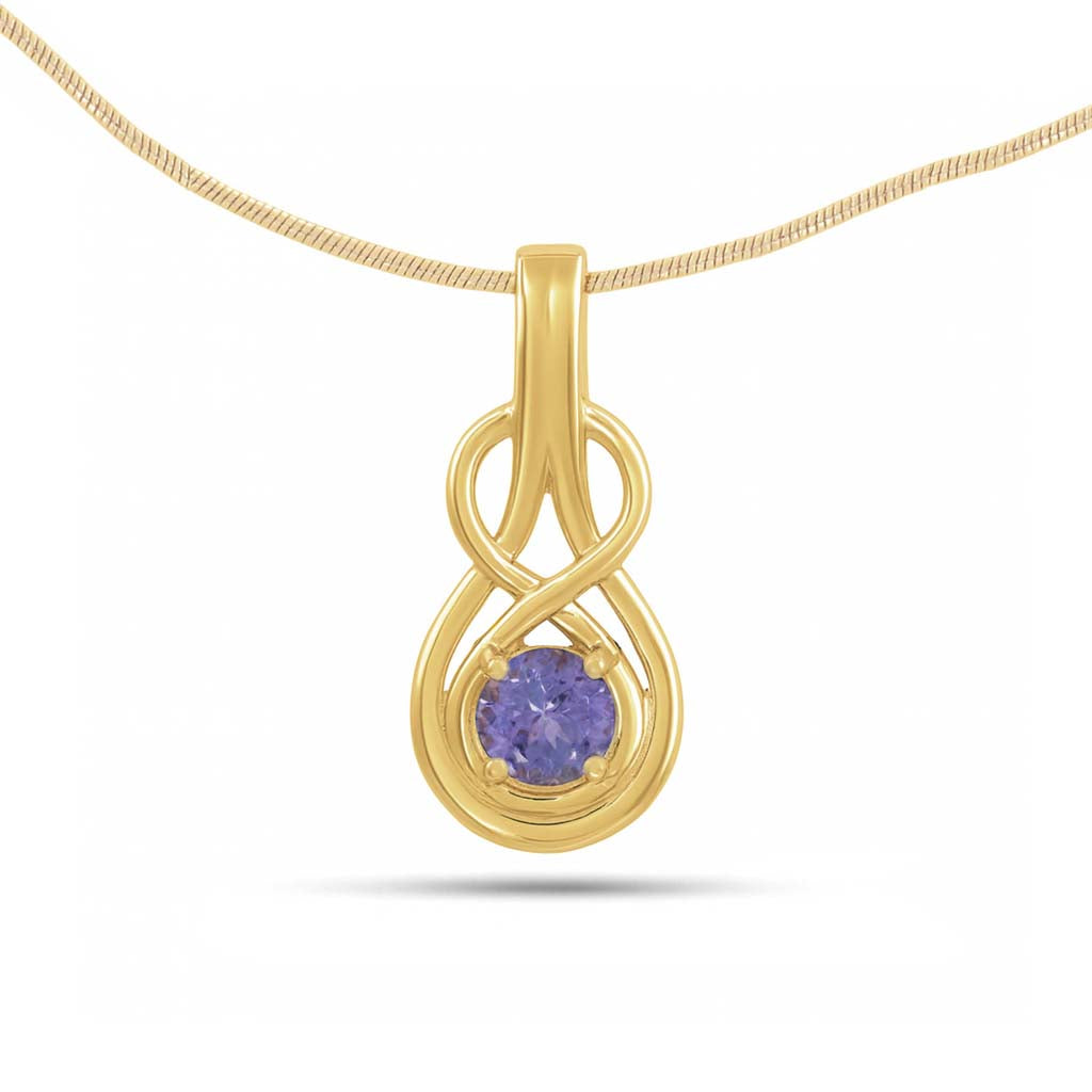 Tanzanite Round Pendant with Prong Setting