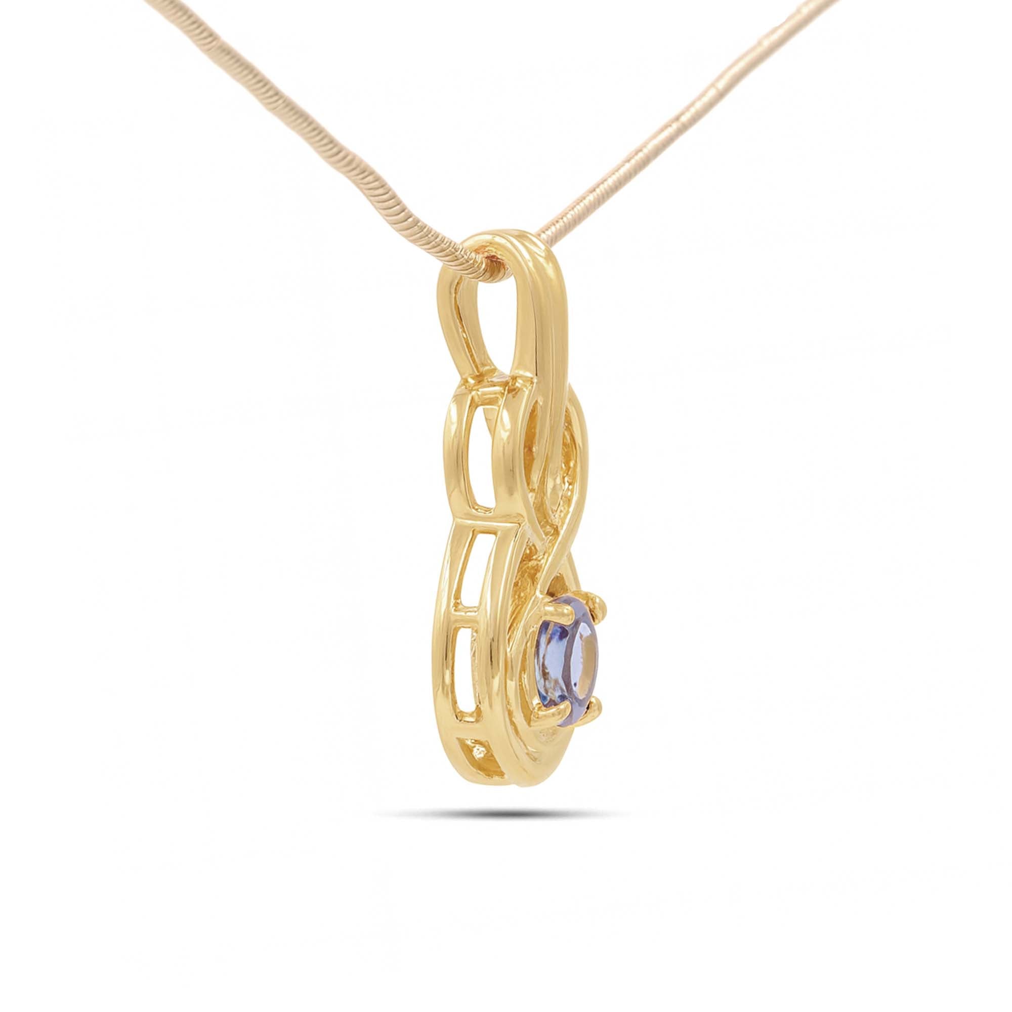 Tanzanite Round Pendant with Prong Setting