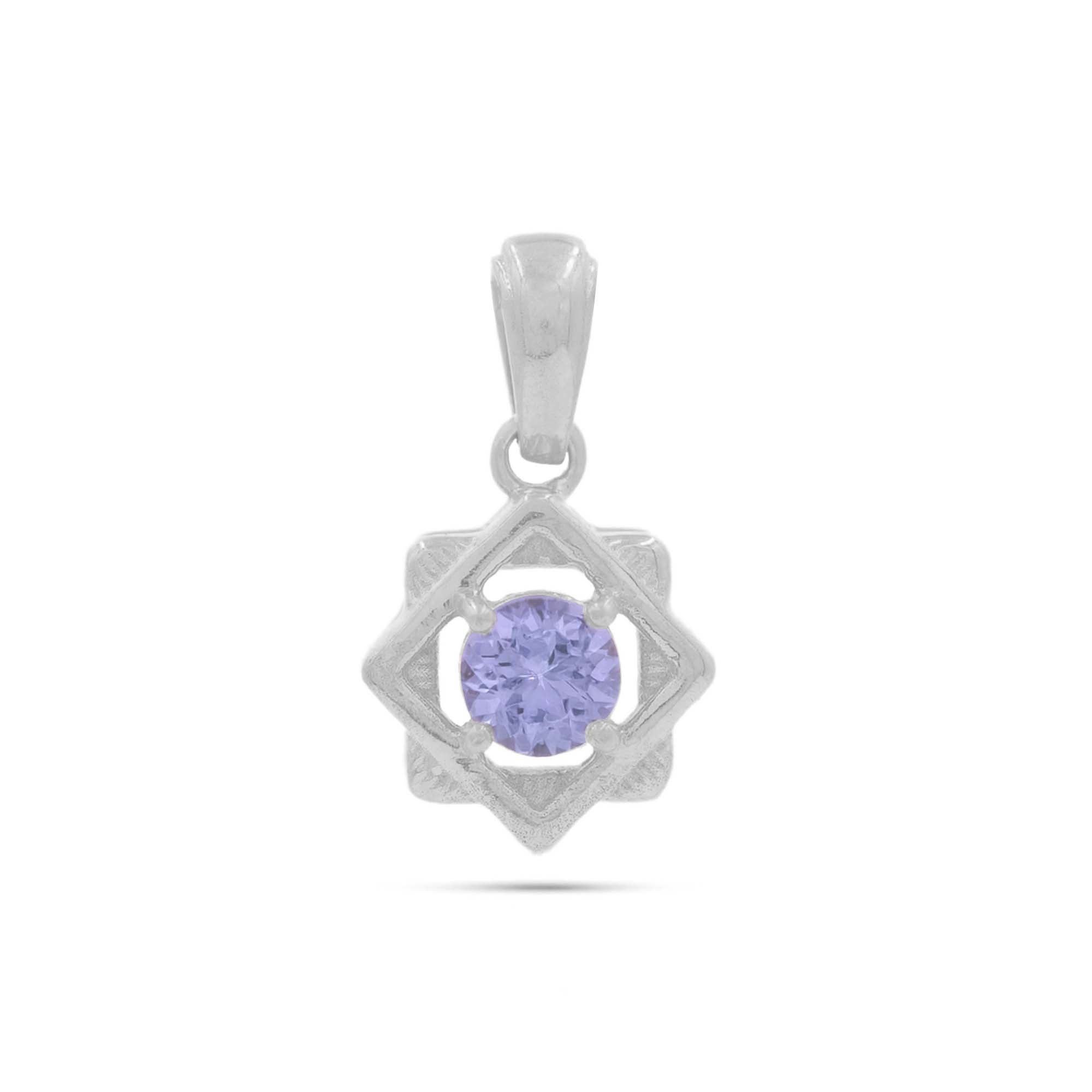 Tanzanite Round Pendant with Prong Setting