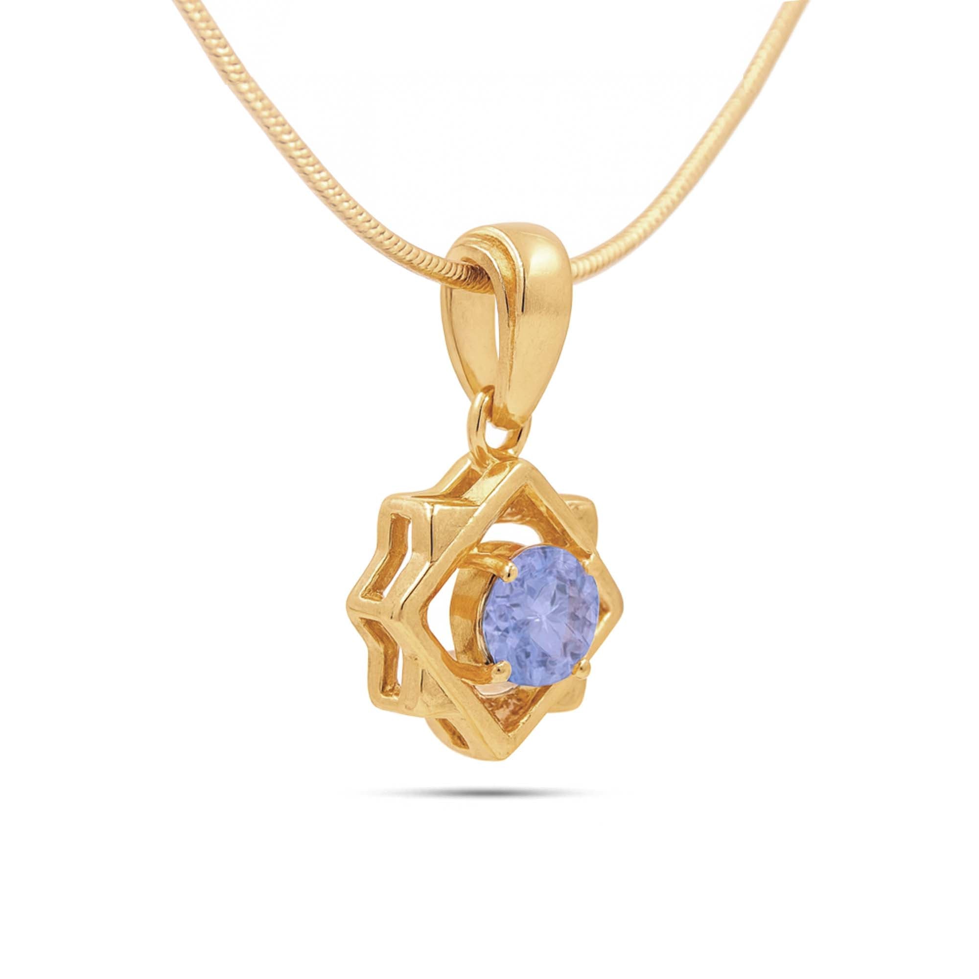 Tanzanite Round Pendant with Prong Setting