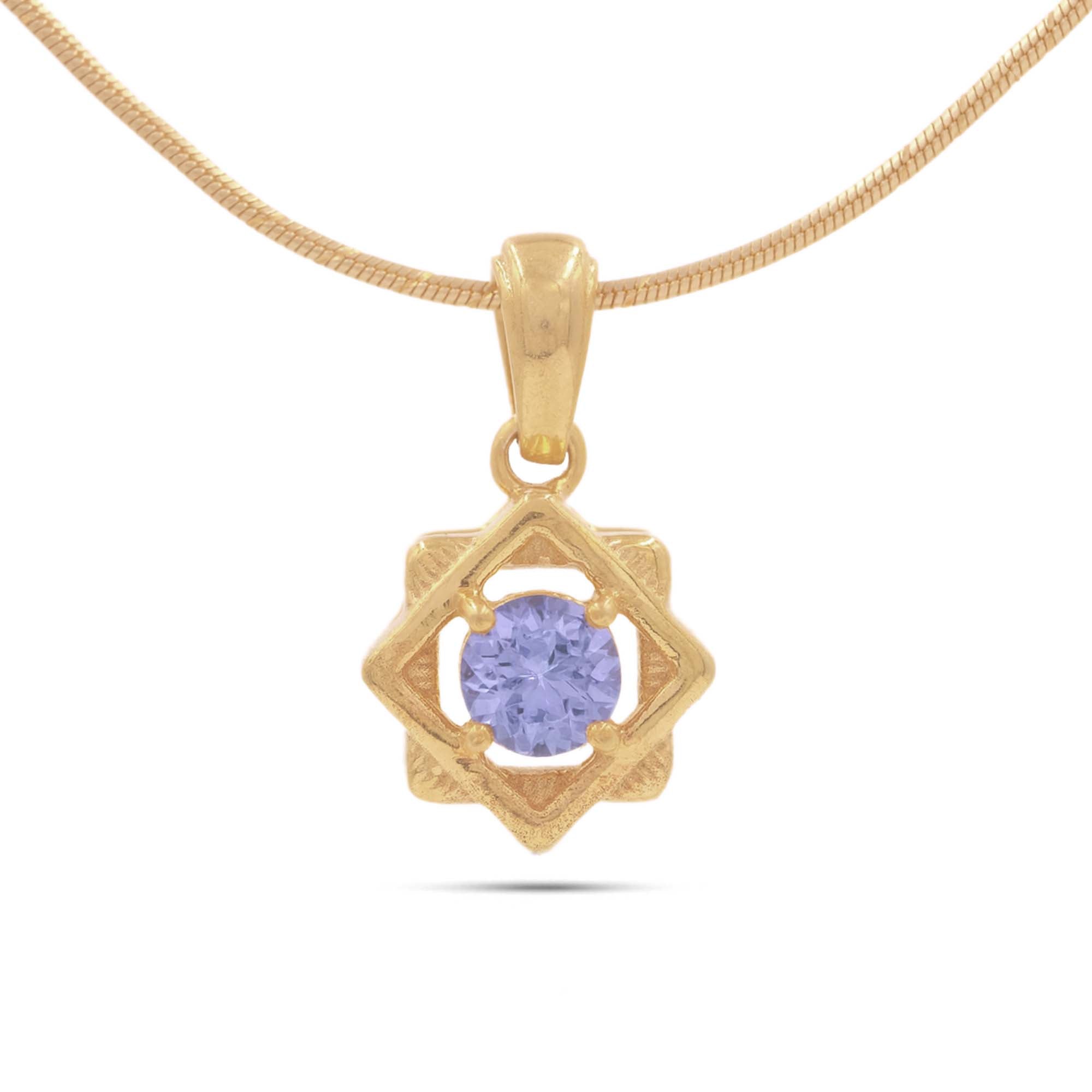 Tanzanite Round Pendant with Prong Setting