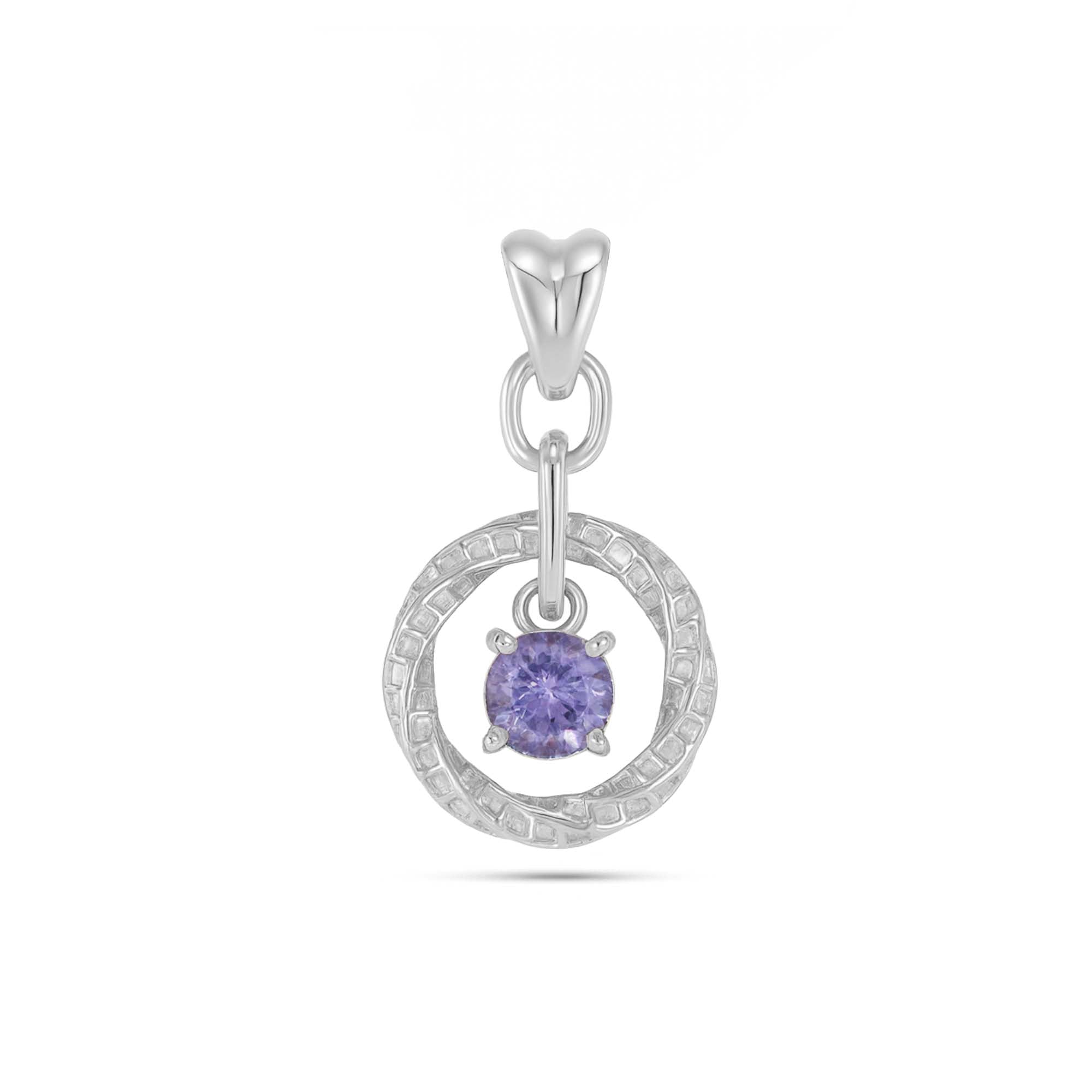 Tanzanite Round Pendant with Prong Setting