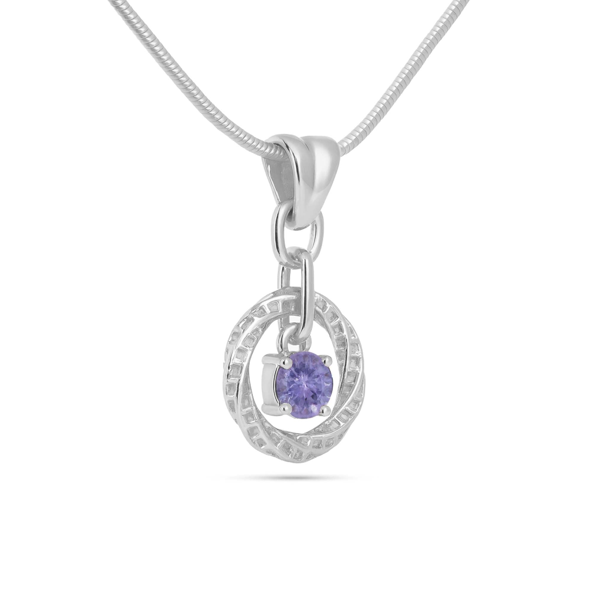 Tanzanite Round Pendant with Prong Setting