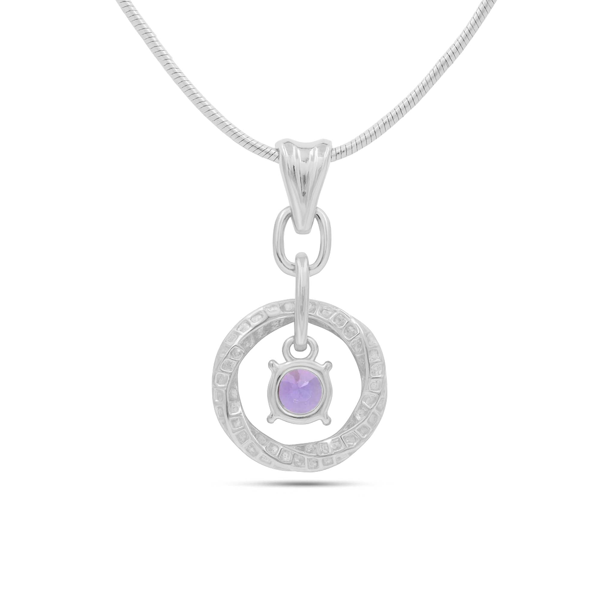 Tanzanite Round Pendant with Prong Setting