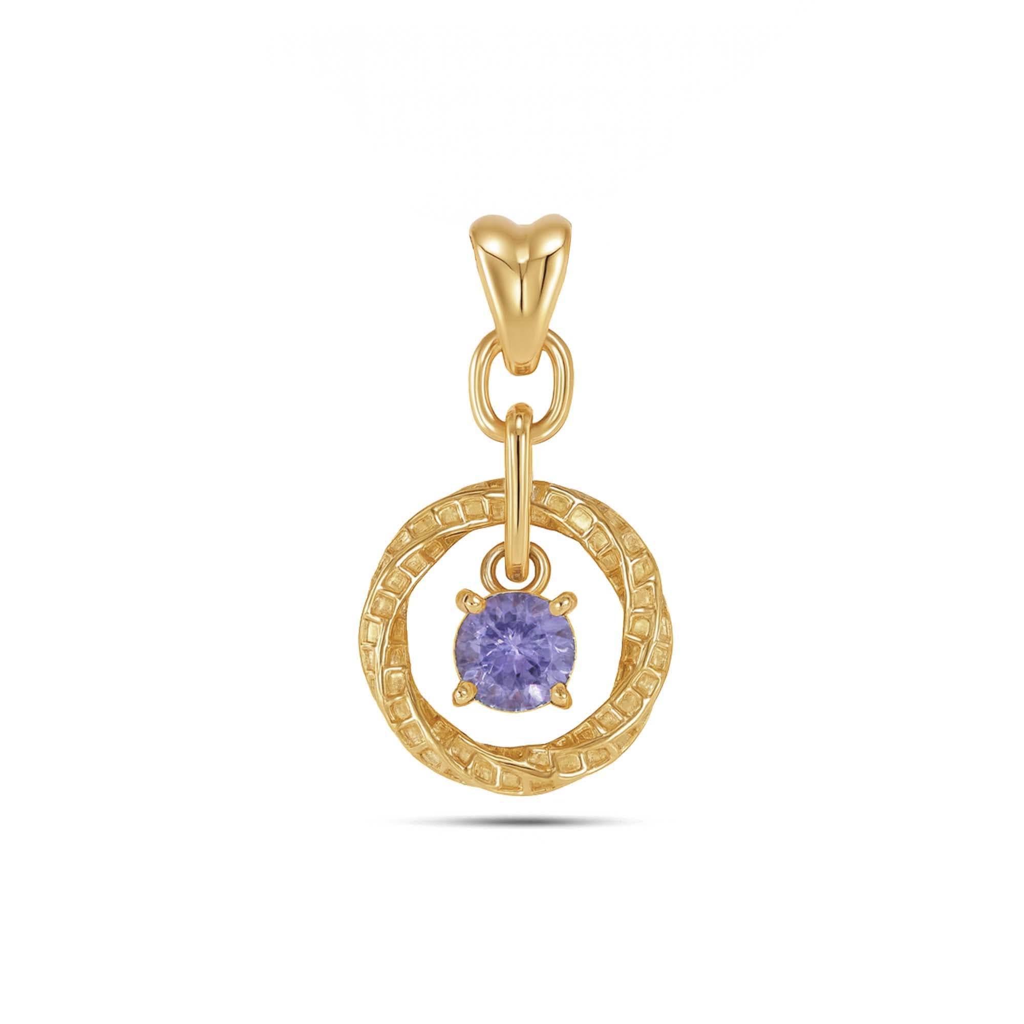 Tanzanite Round Pendant with Prong Setting
