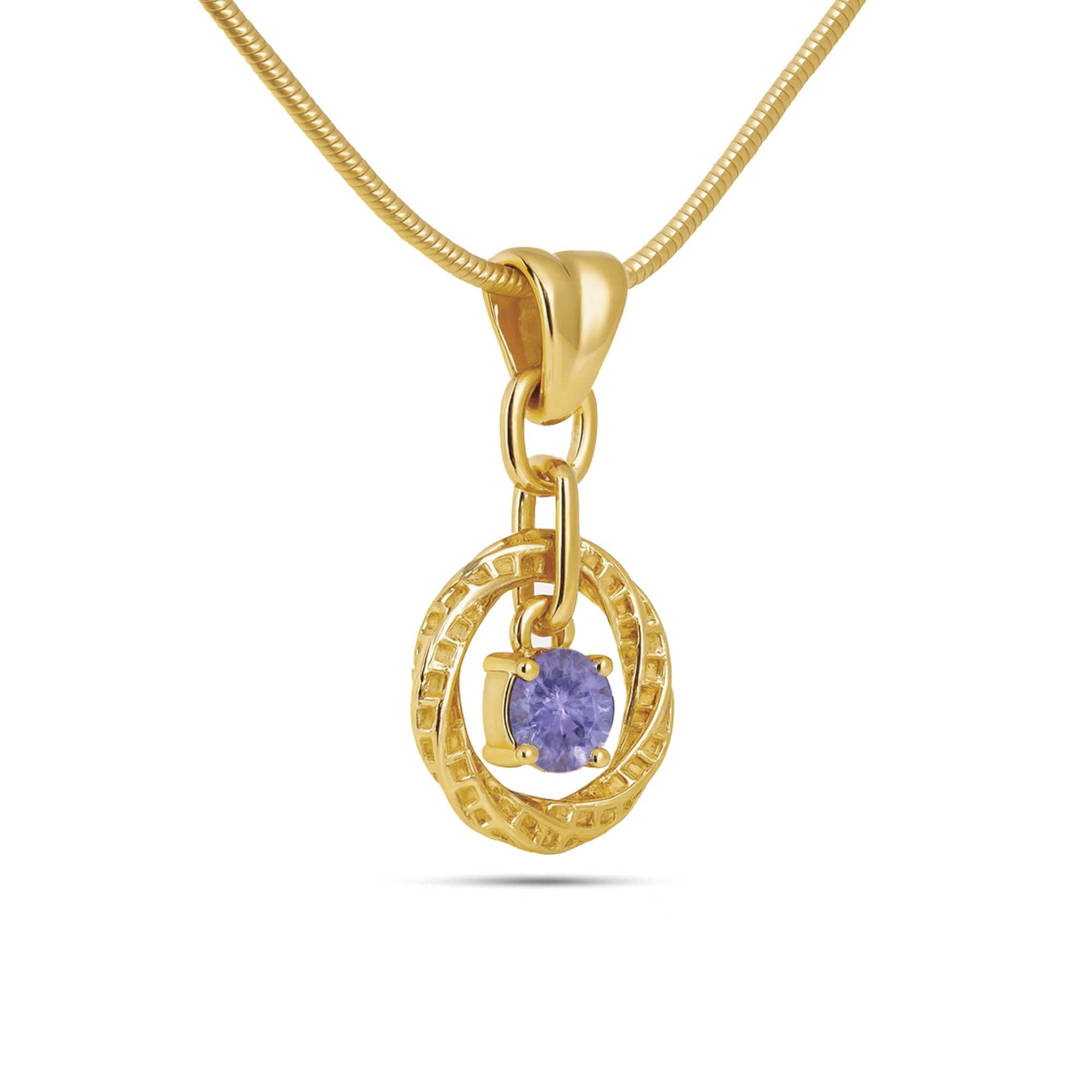 Tanzanite Round Pendant with Prong Setting