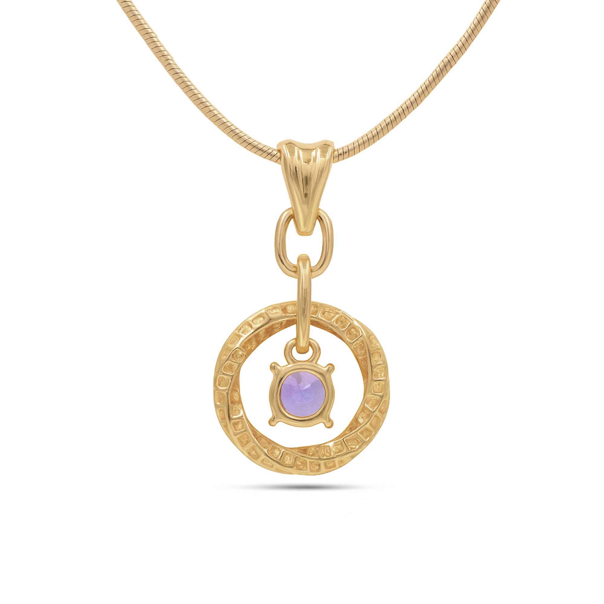 Tanzanite Round Pendant with Prong Setting