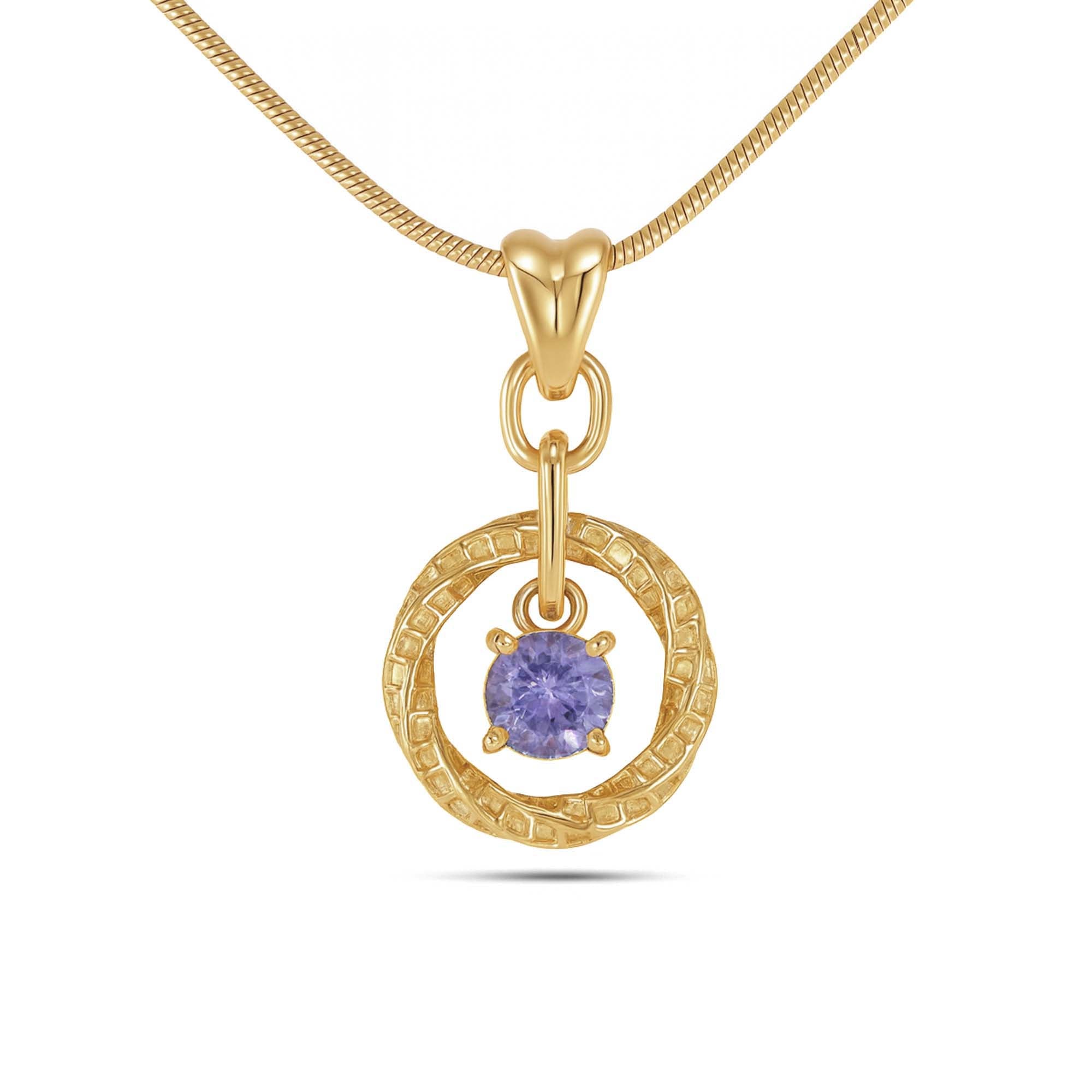 Tanzanite Round Pendant with Prong Setting