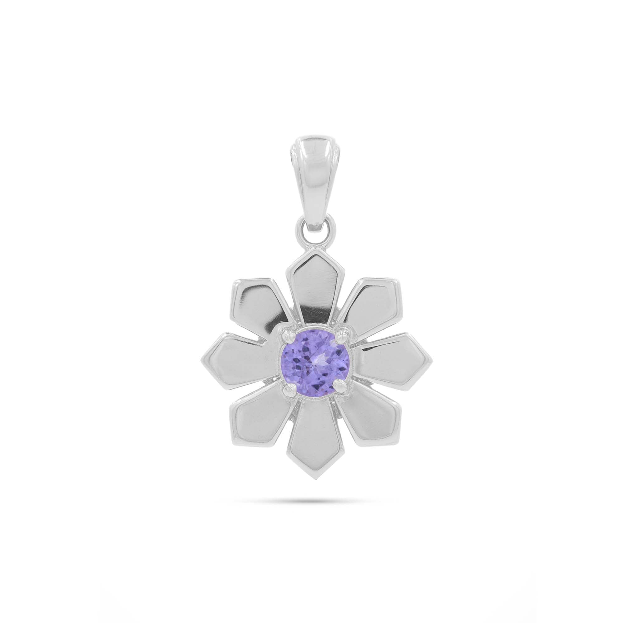 Tanzanite Round Pendant with Prong Setting