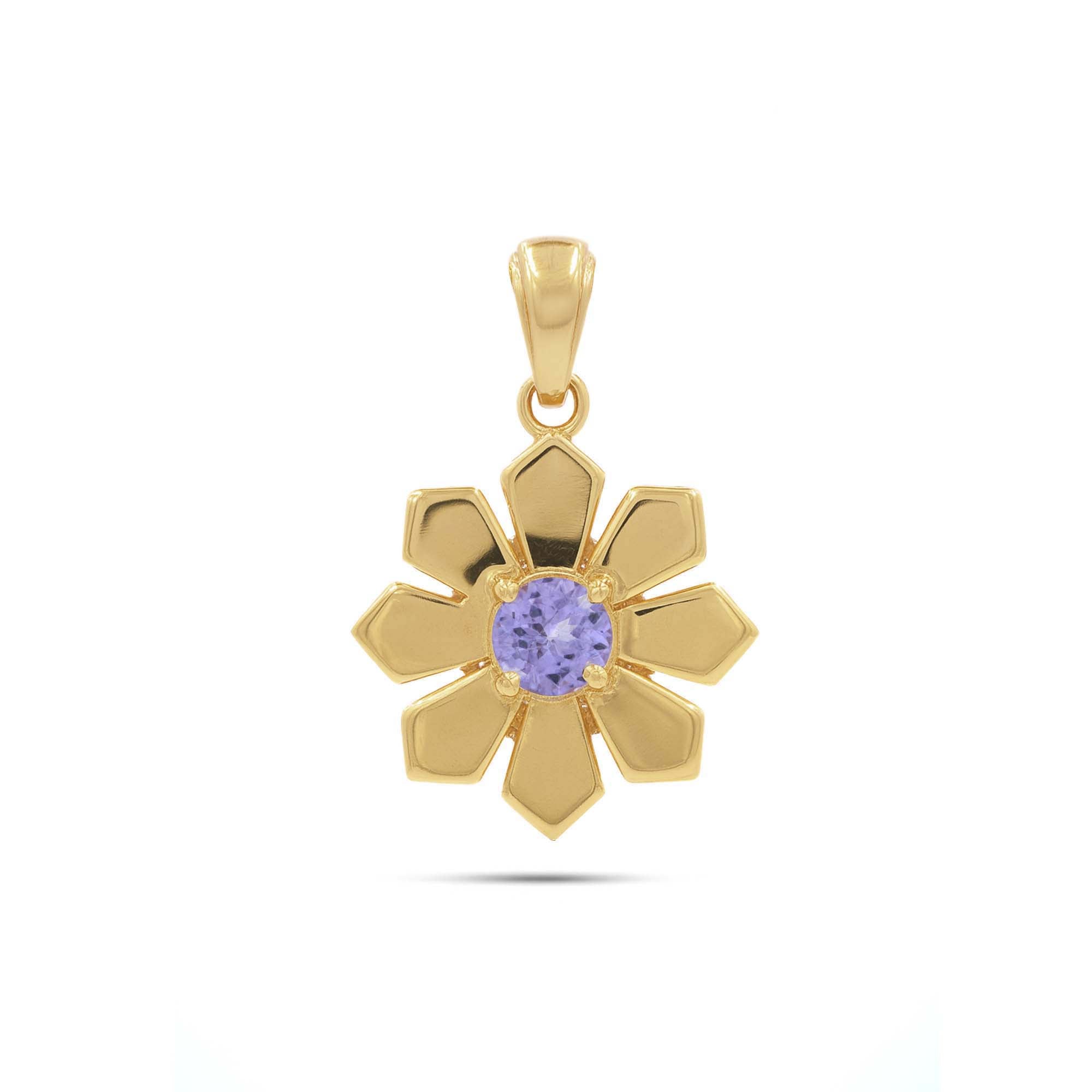 Tanzanite Round Pendant with Prong Setting