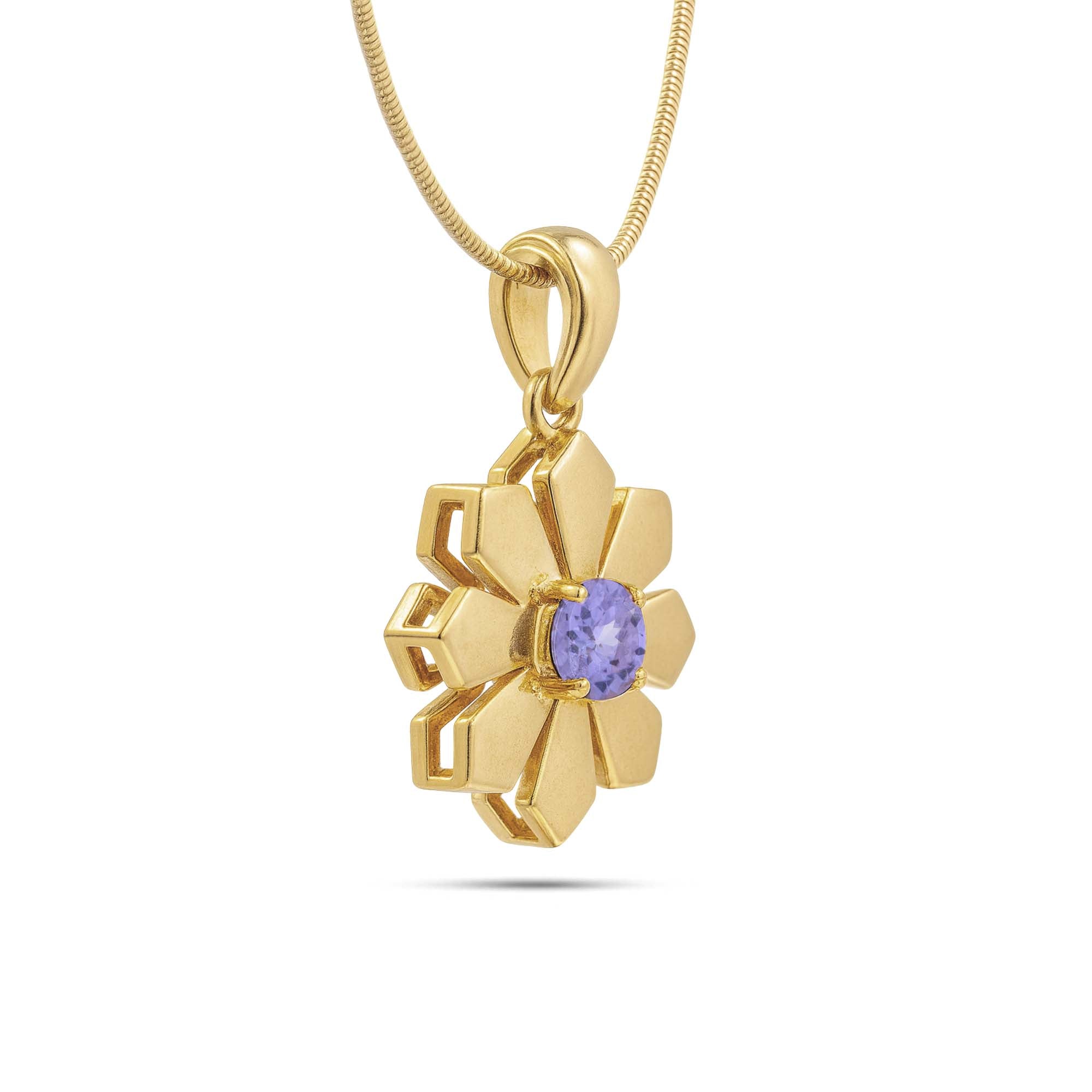 Tanzanite Round Pendant with Prong Setting