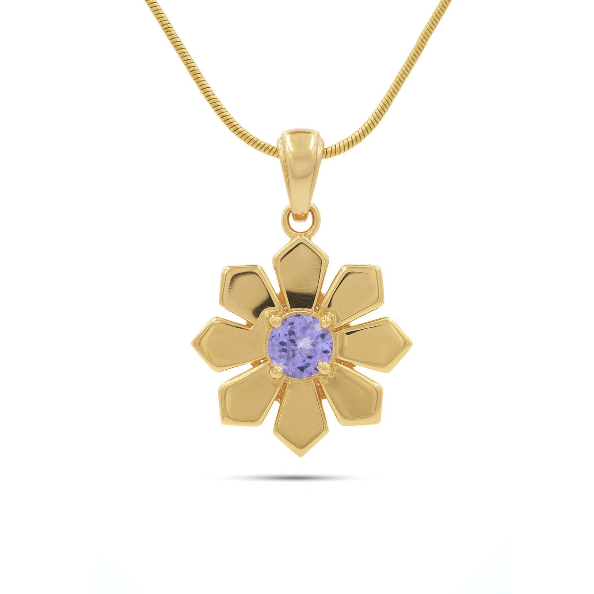 Tanzanite Round Pendant with Prong Setting