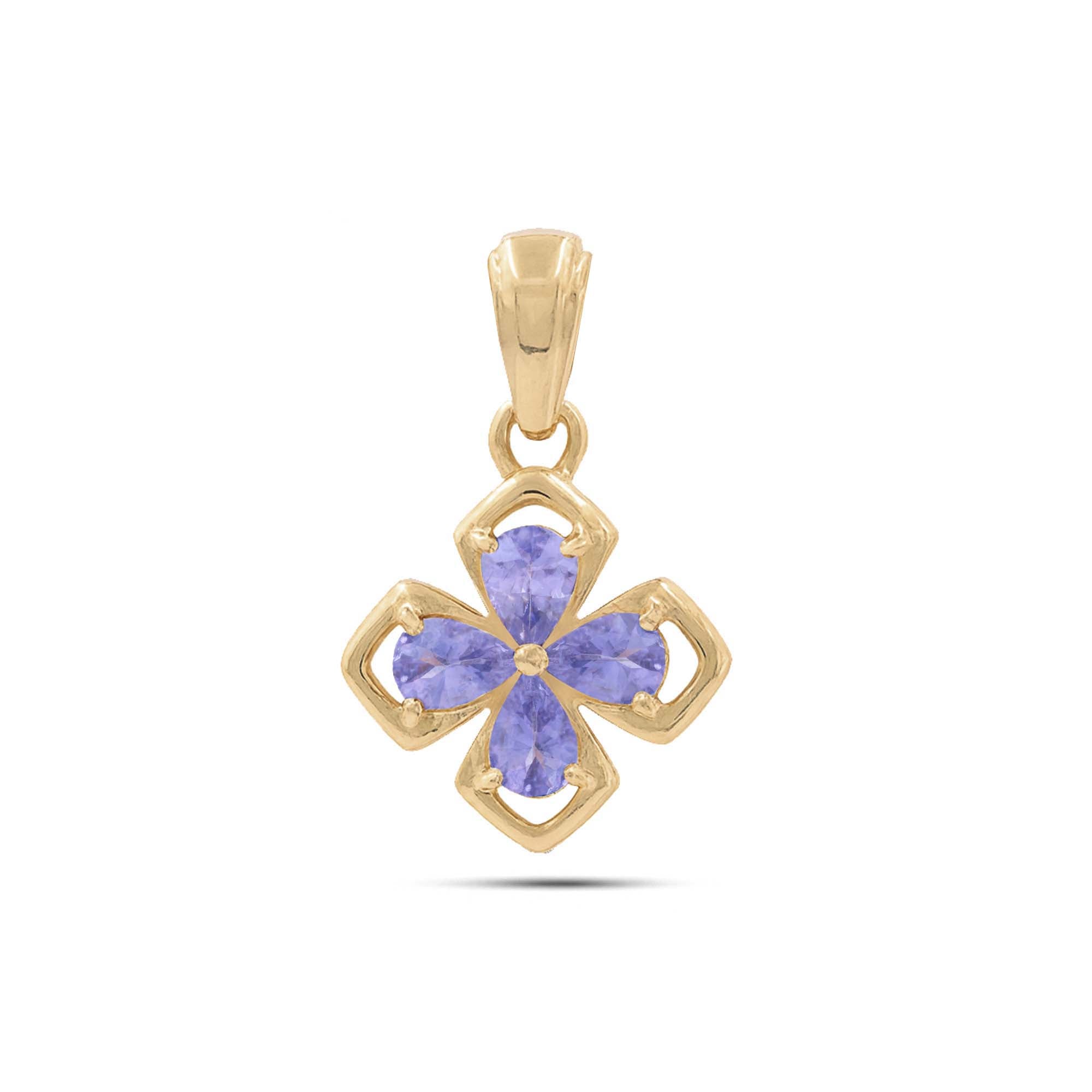 Tanzanite Pear Pendant with Prong Setting