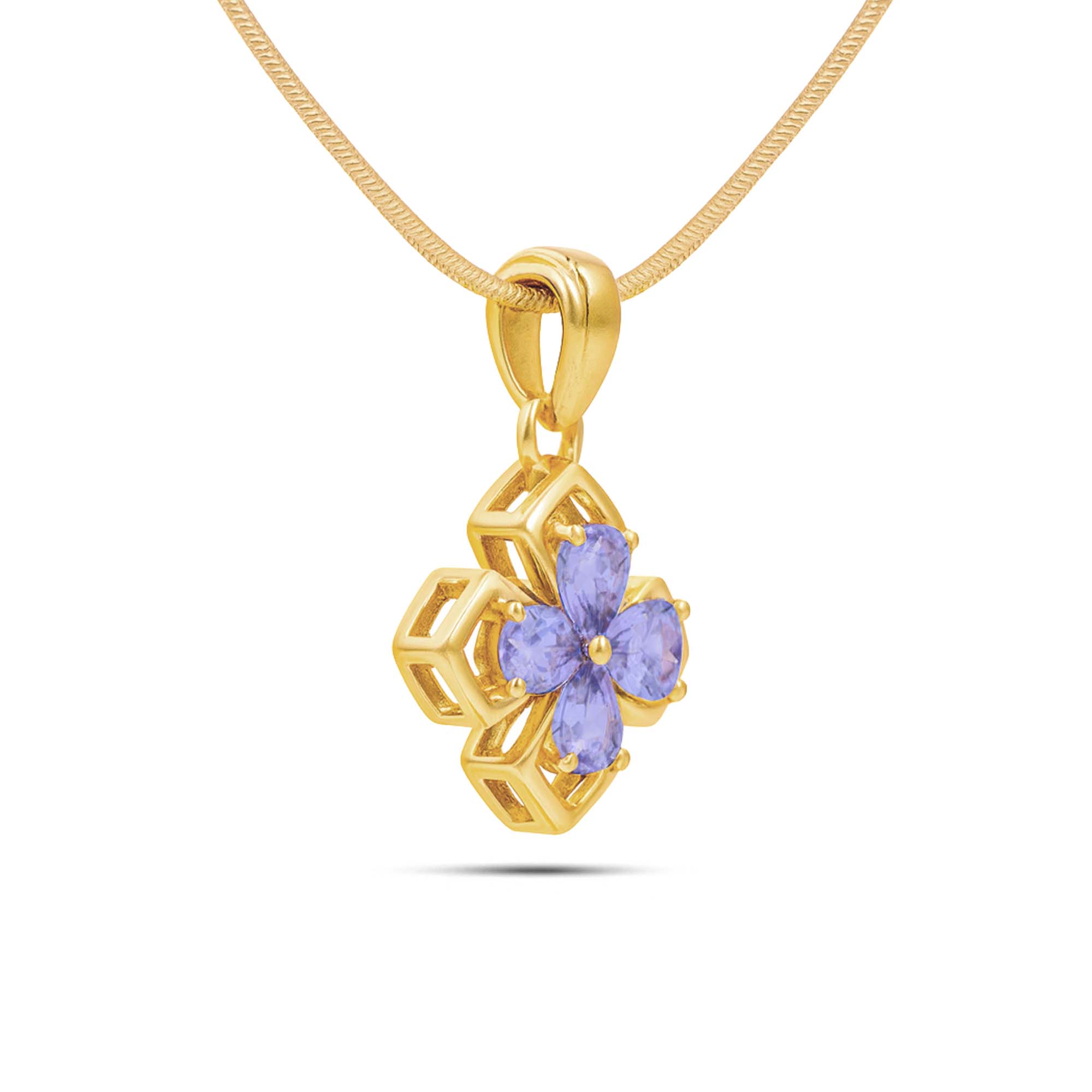 Tanzanite Pear Pendant with Prong Setting