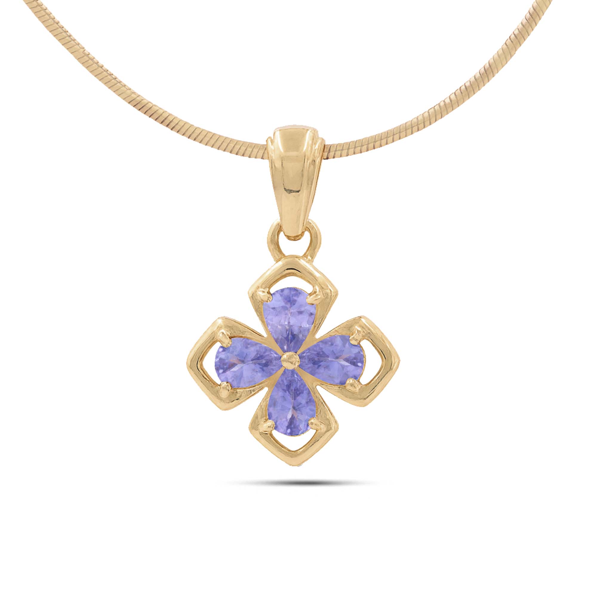 Tanzanite Pear Pendant with Prong Setting