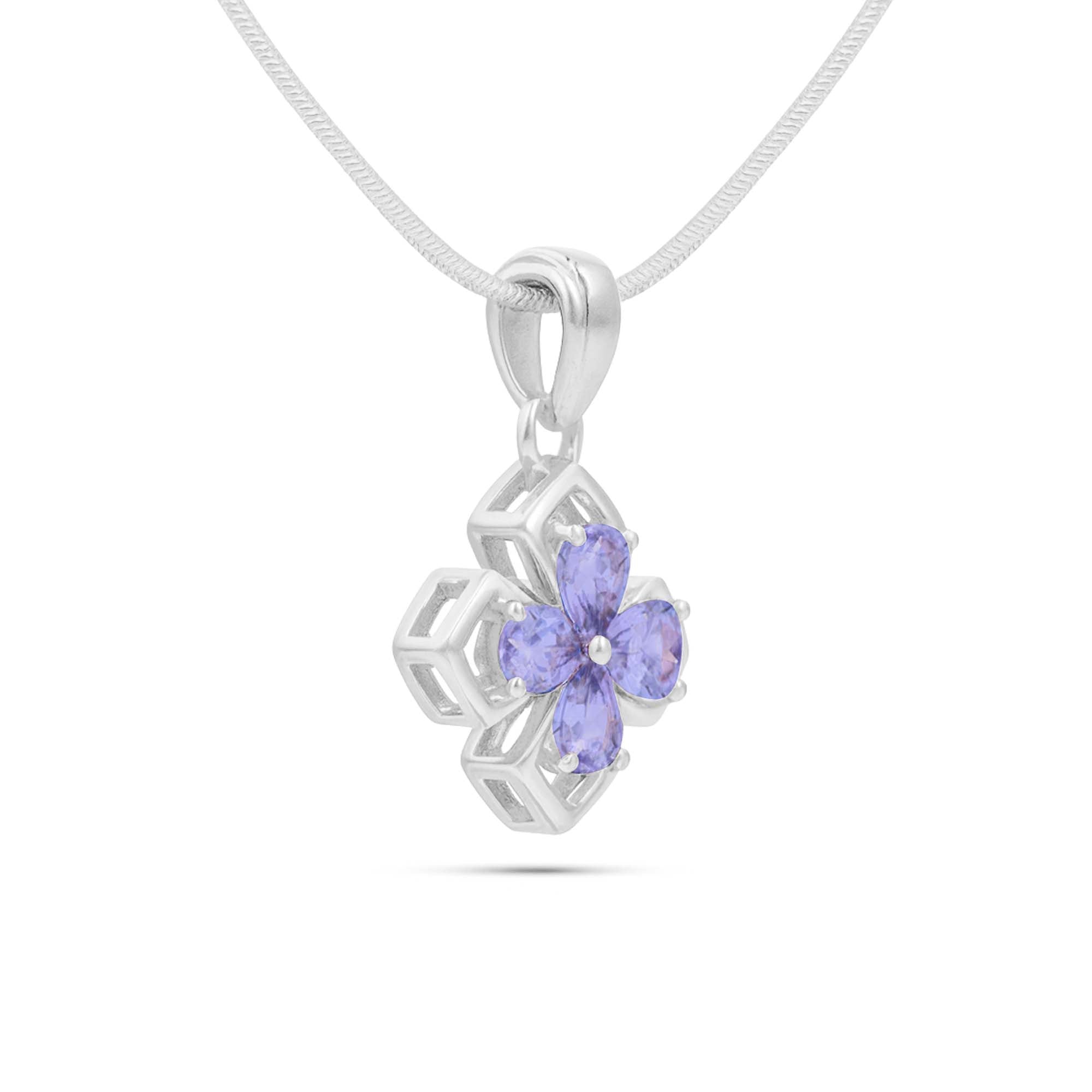 Tanzanite Pear Pendant with Prong Setting
