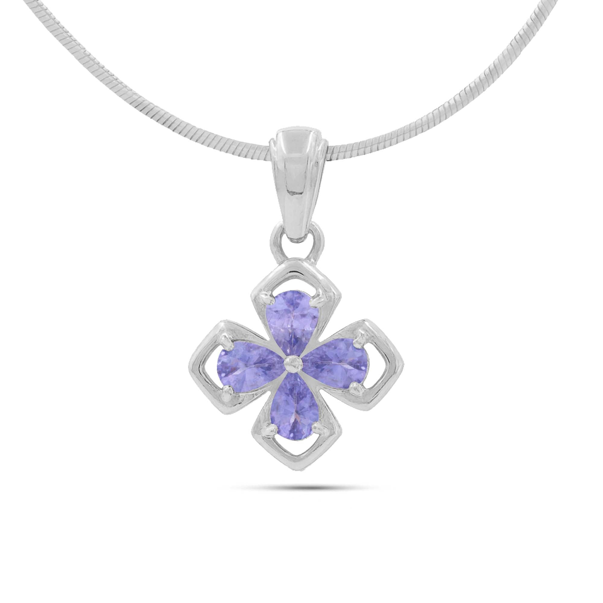 Tanzanite Pear Pendant with Prong Setting