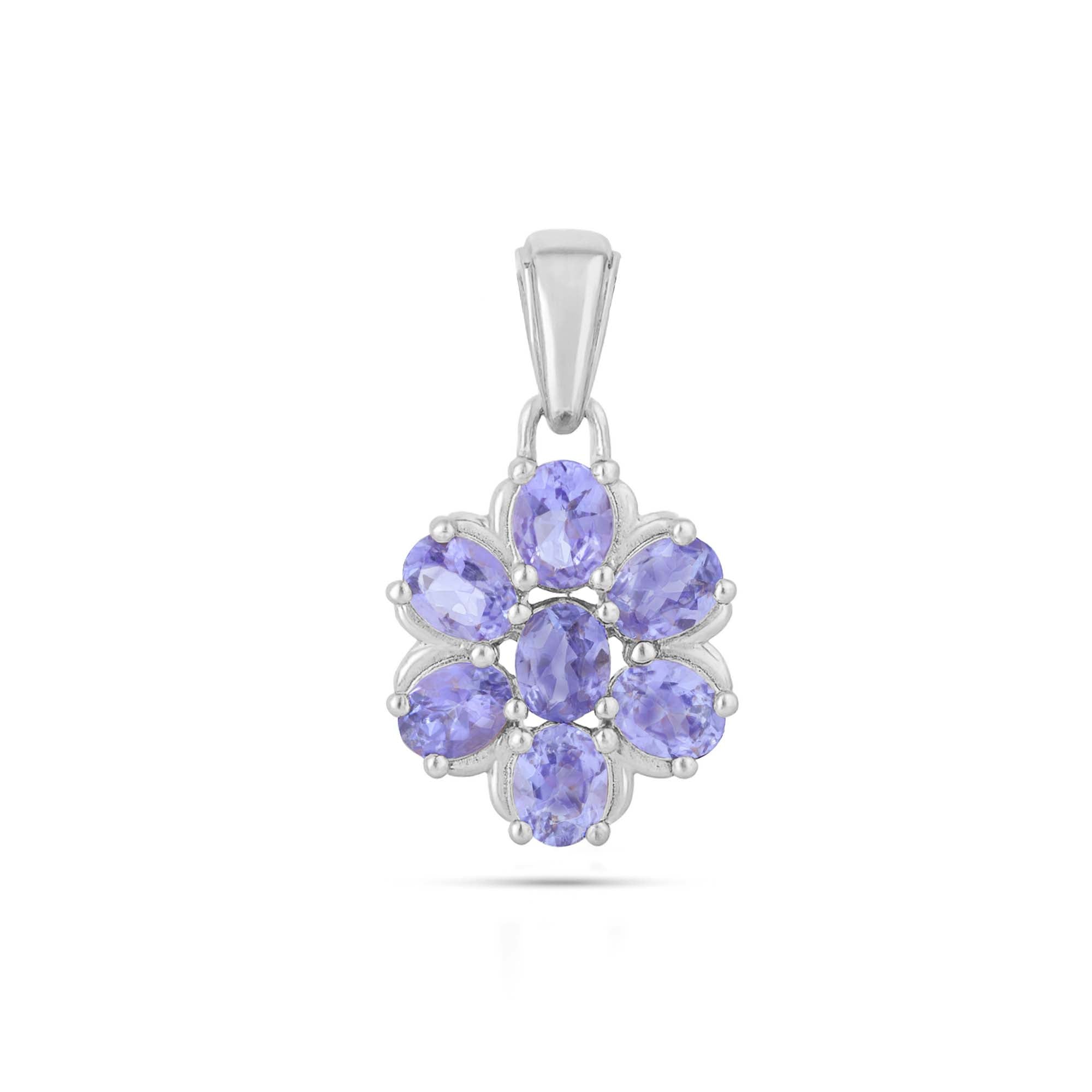 Tanzanite Oval Pendant with Prong Setting