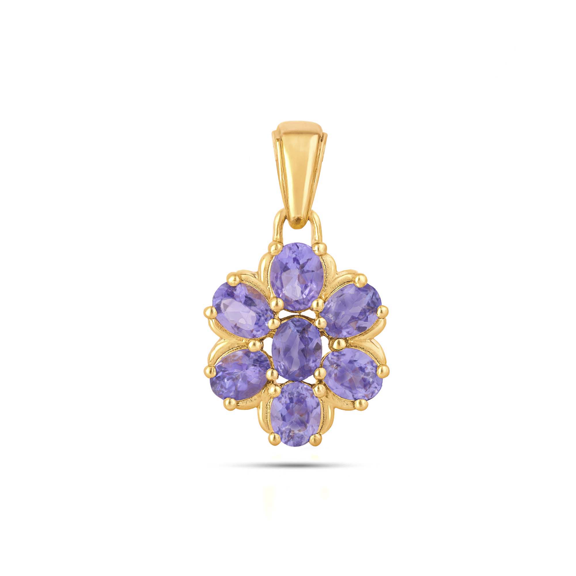 Tanzanite Oval Pendant with Prong Setting