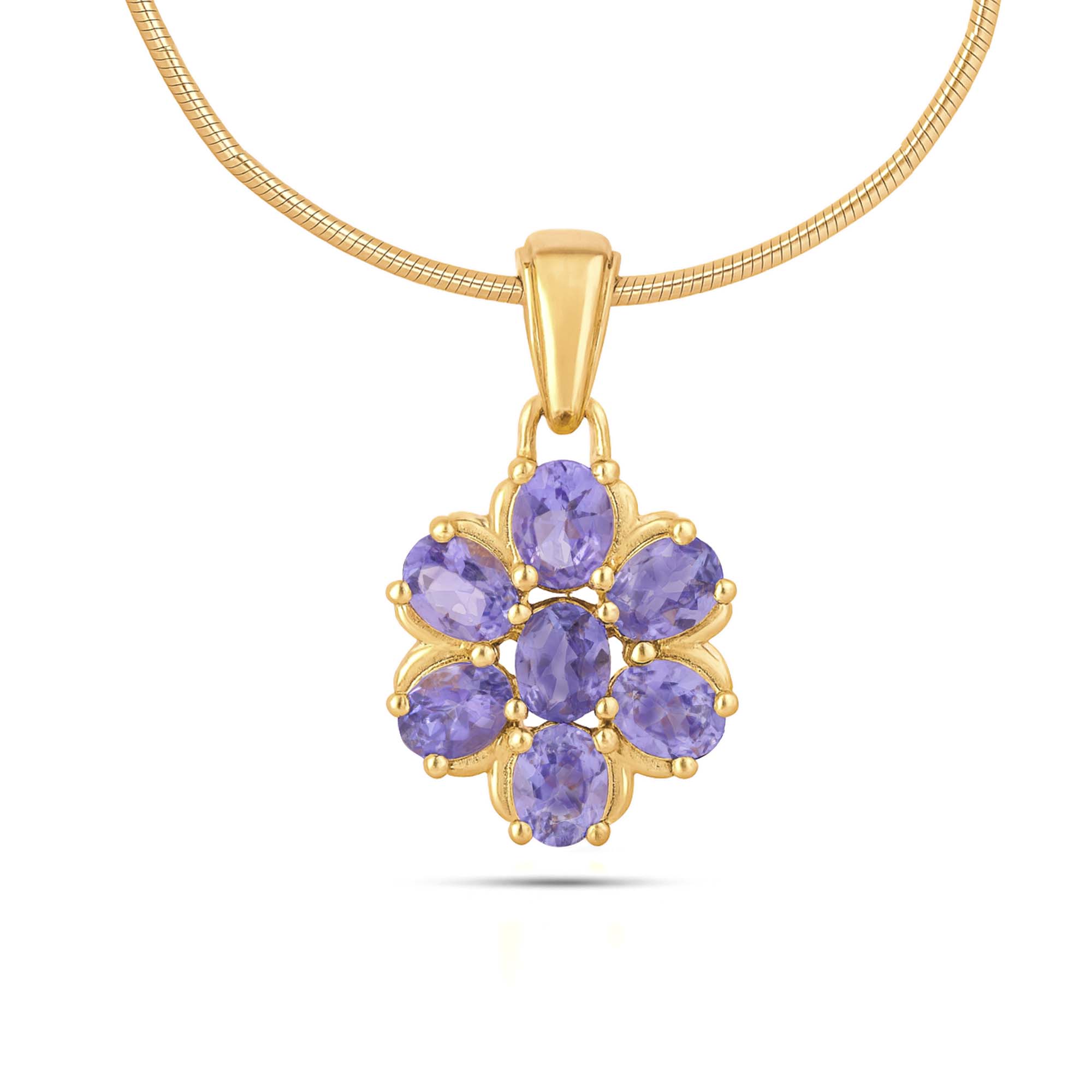 Tanzanite Oval Pendant with Prong Setting