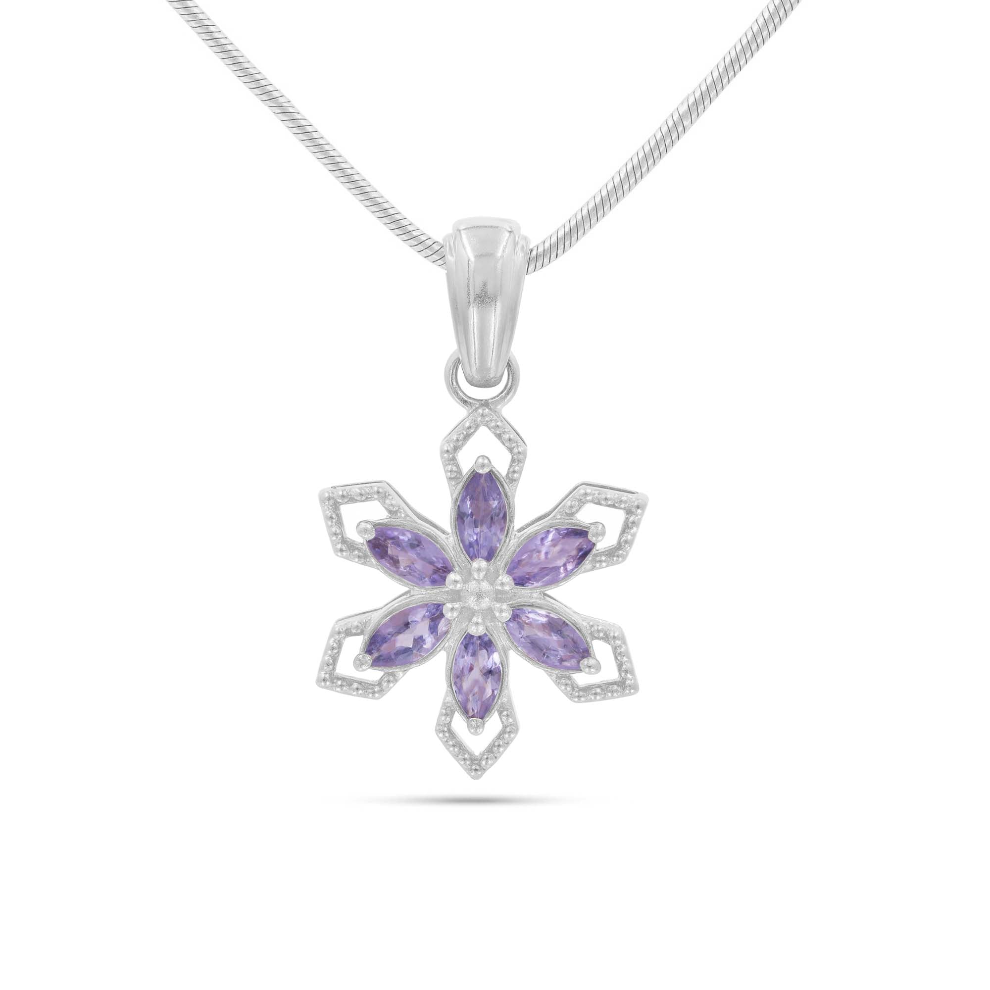 Tanzanite Marquise Pendant with Prong Setting