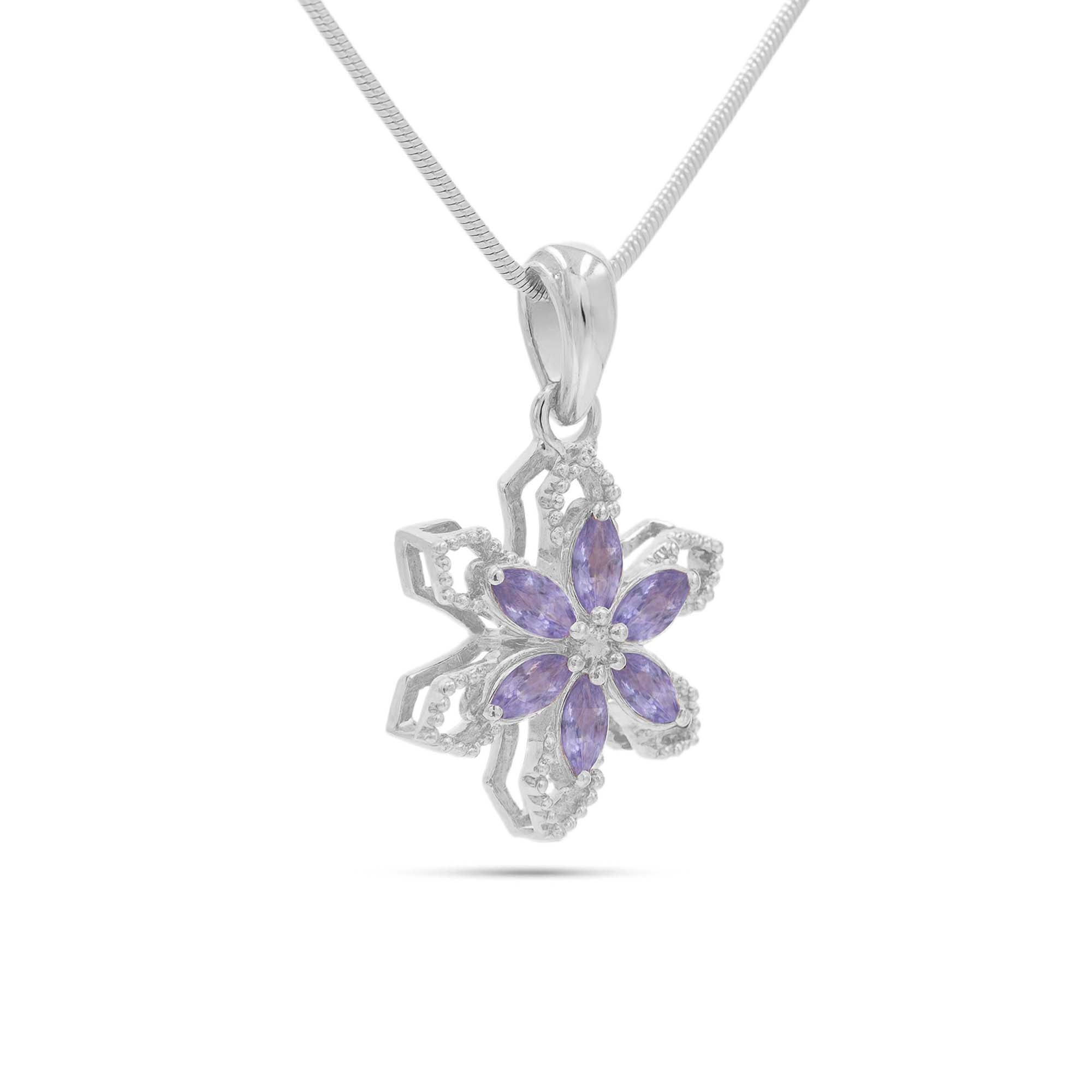 Tanzanite Marquise Pendant with Prong Setting