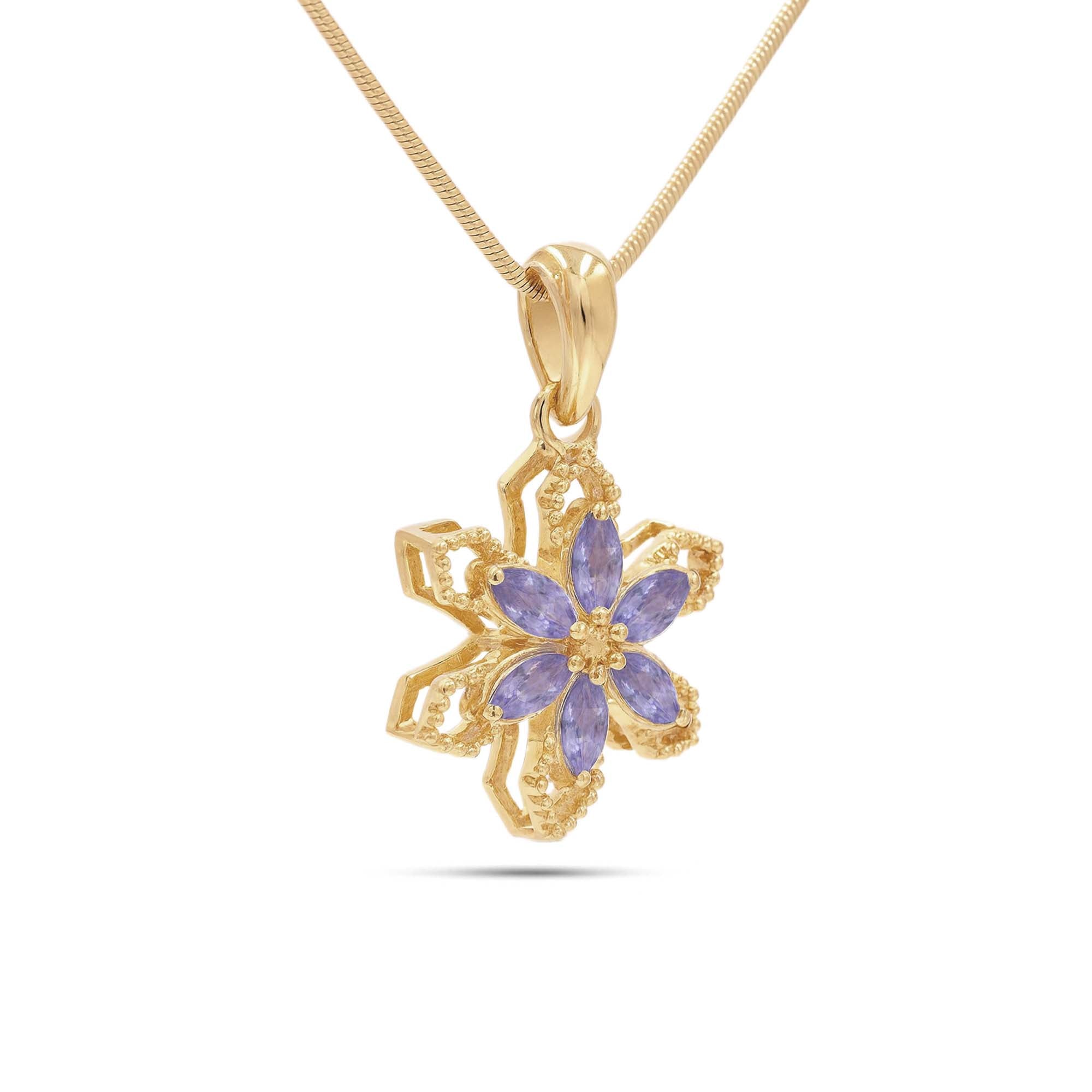 Tanzanite Marquise Pendant with Prong Setting